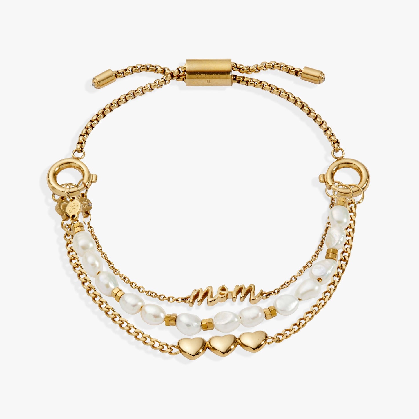 “Home is where the heart is” Mom Stranded Bracelet Stainless Steel Gold