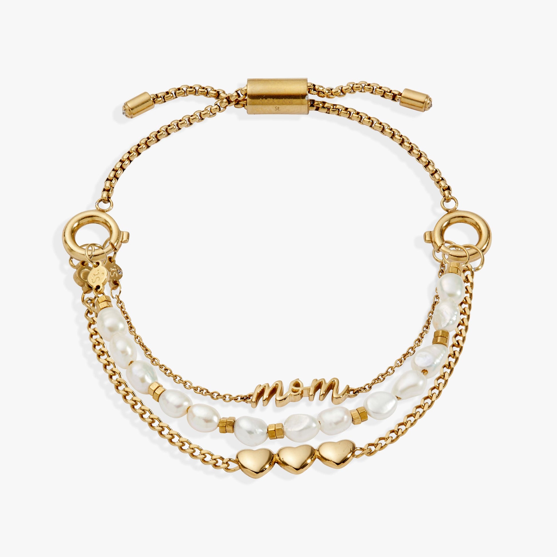 “Home is where the heart is” Mom Stranded Bracelet Stainless Steel Gold