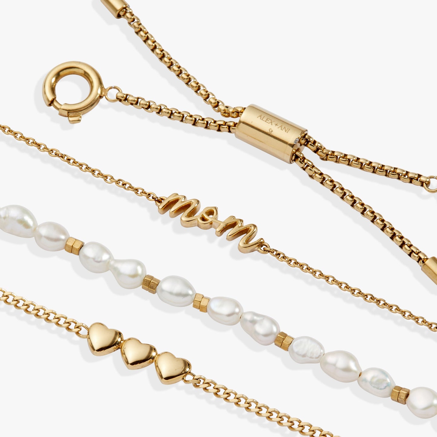 “Home is where the heart is” Mom Stranded Bracelet Stainless Steel Gold