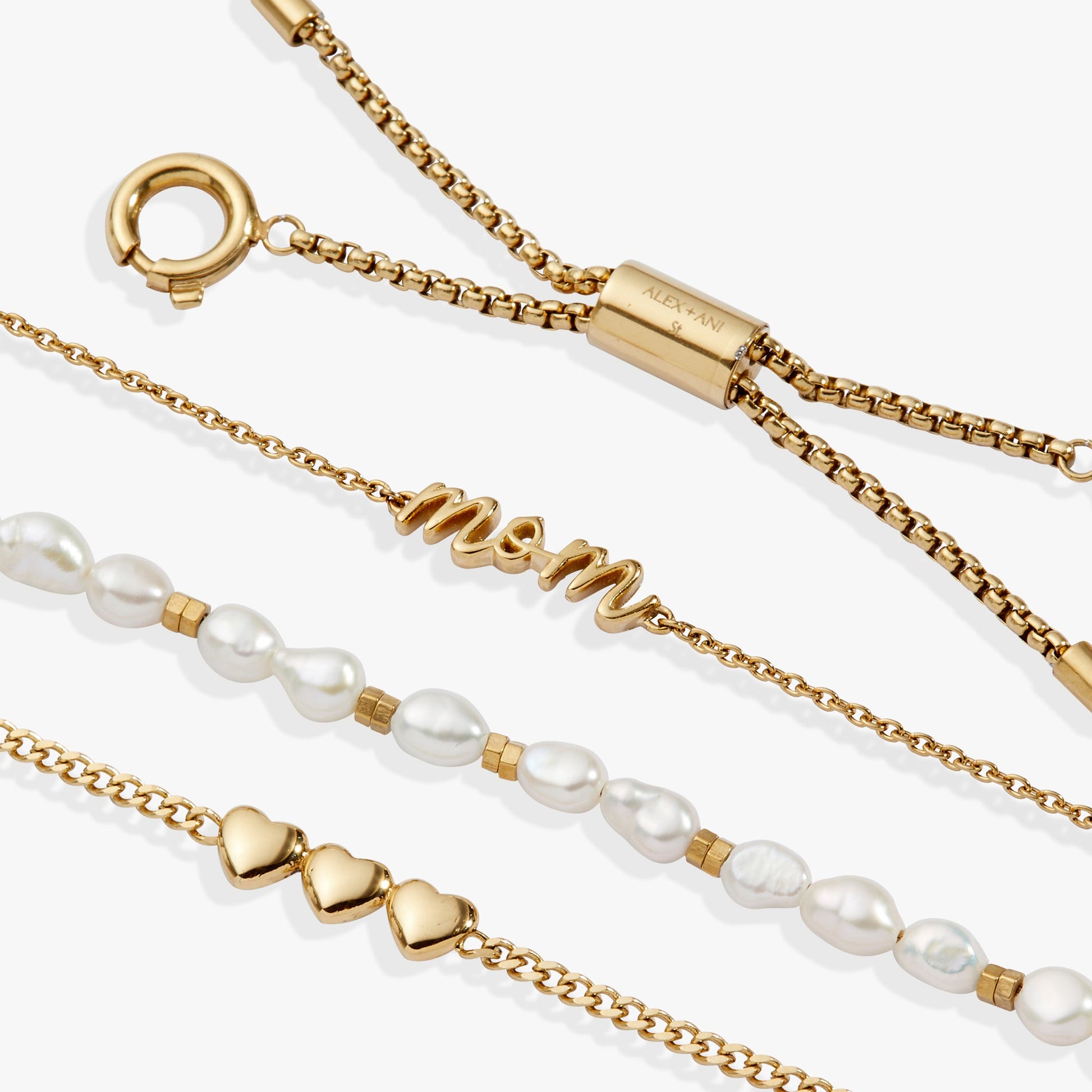 “Home is where the heart is” Mom Stranded Bracelet Stainless Steel Gold