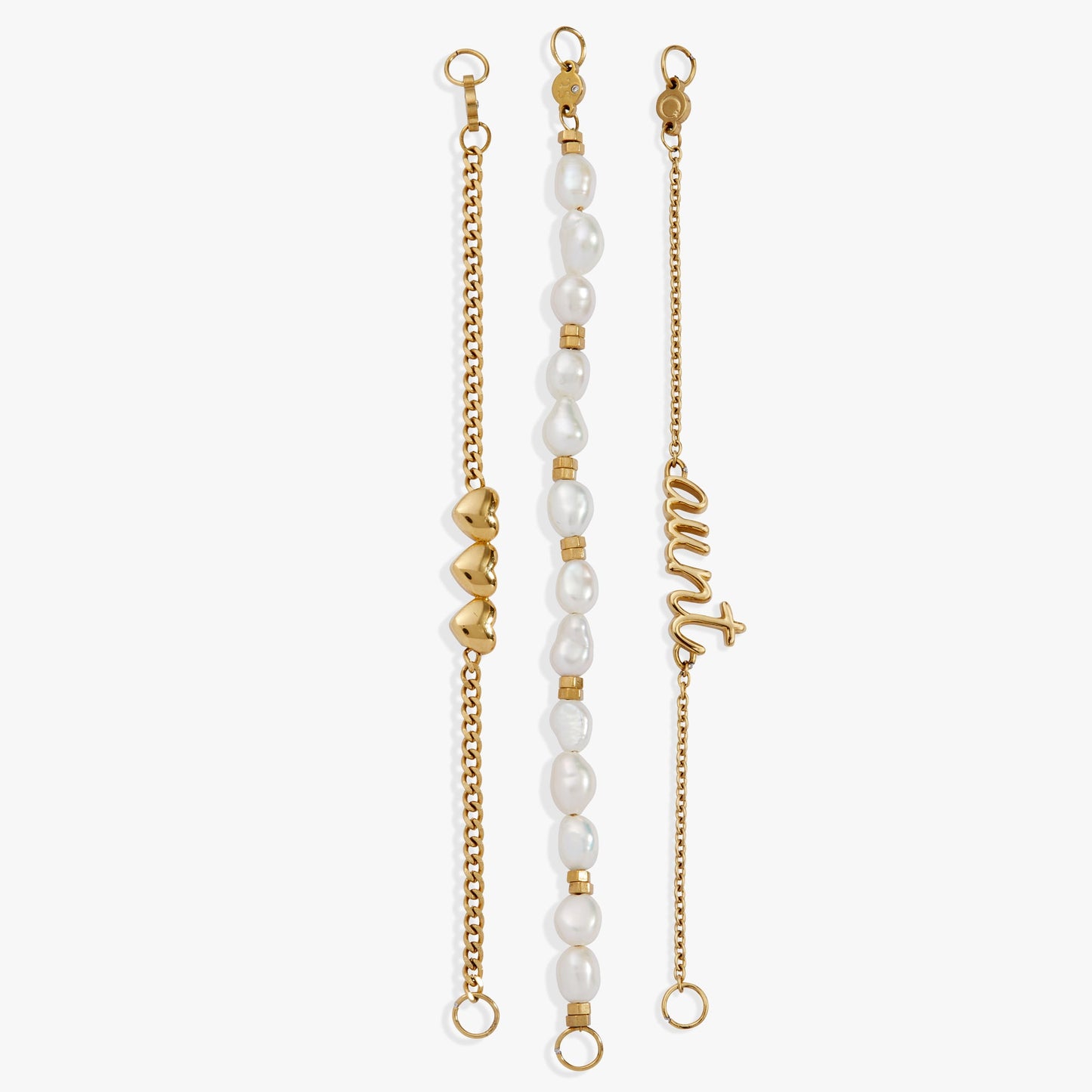“Home is where the heart is” Aunt Stranded Bracelet Stainless Steel Gold