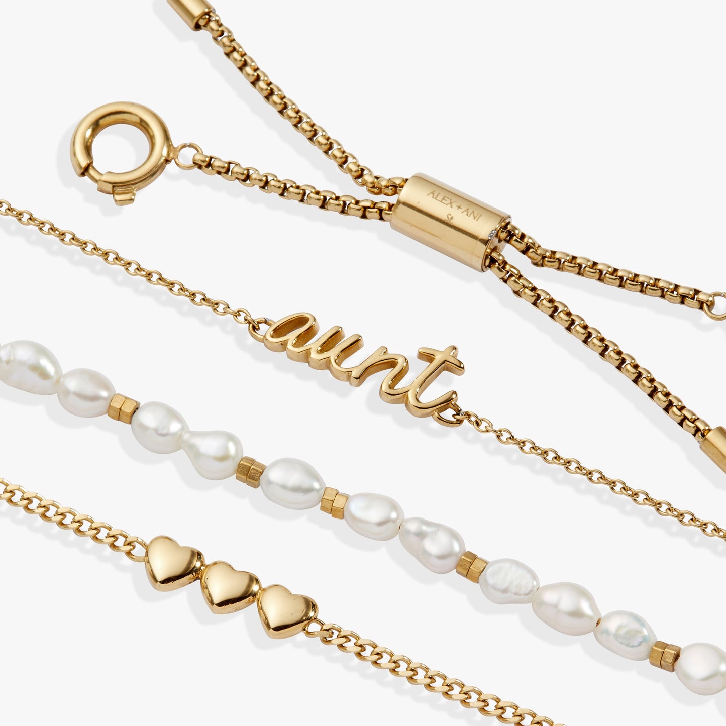 “Home is where the heart is” Aunt Stranded Bracelet Stainless Steel Gold
