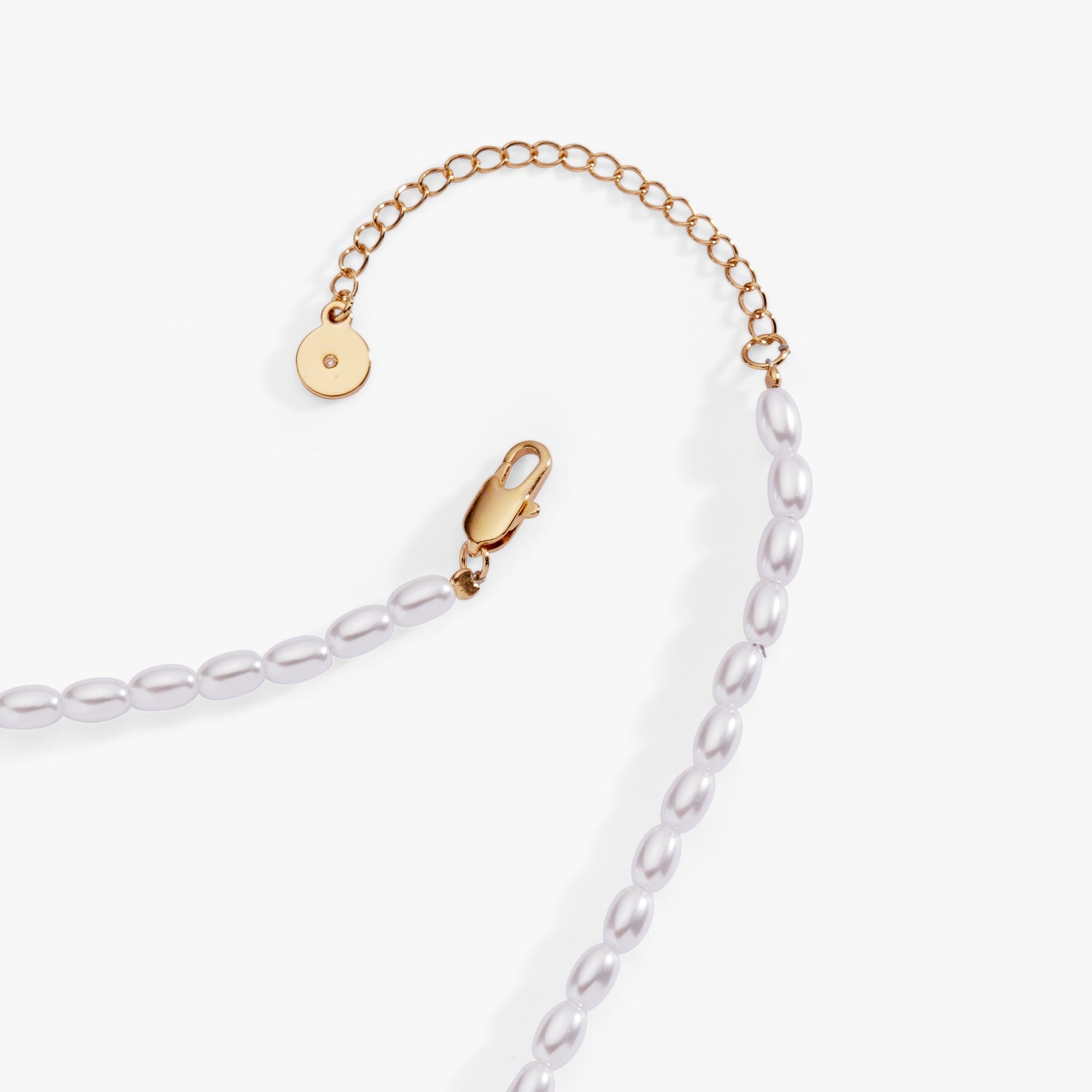 Beaded Pearl WIFEY Bubble Necklace Gold