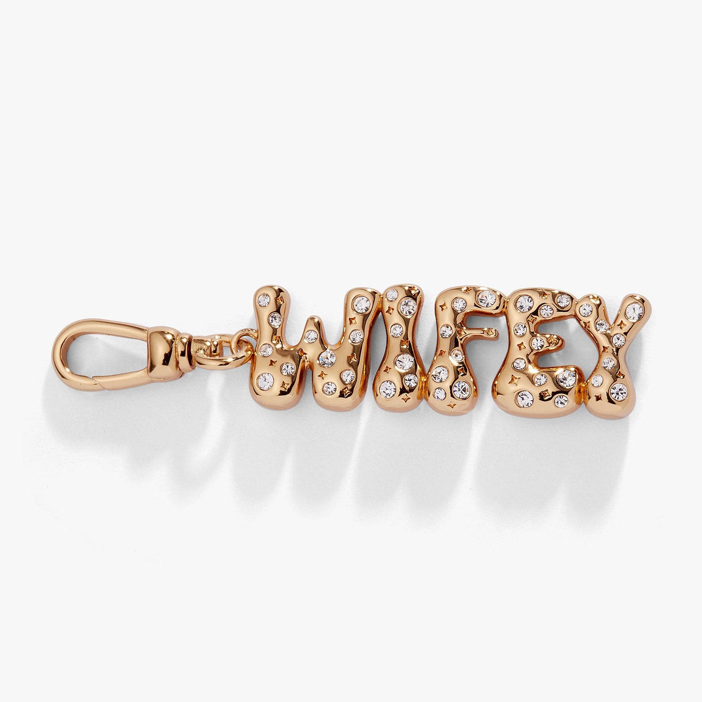 WIFEY Bubble Fob Clip Charm Gold