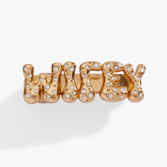 WIFEY Bubble Barrette Gold