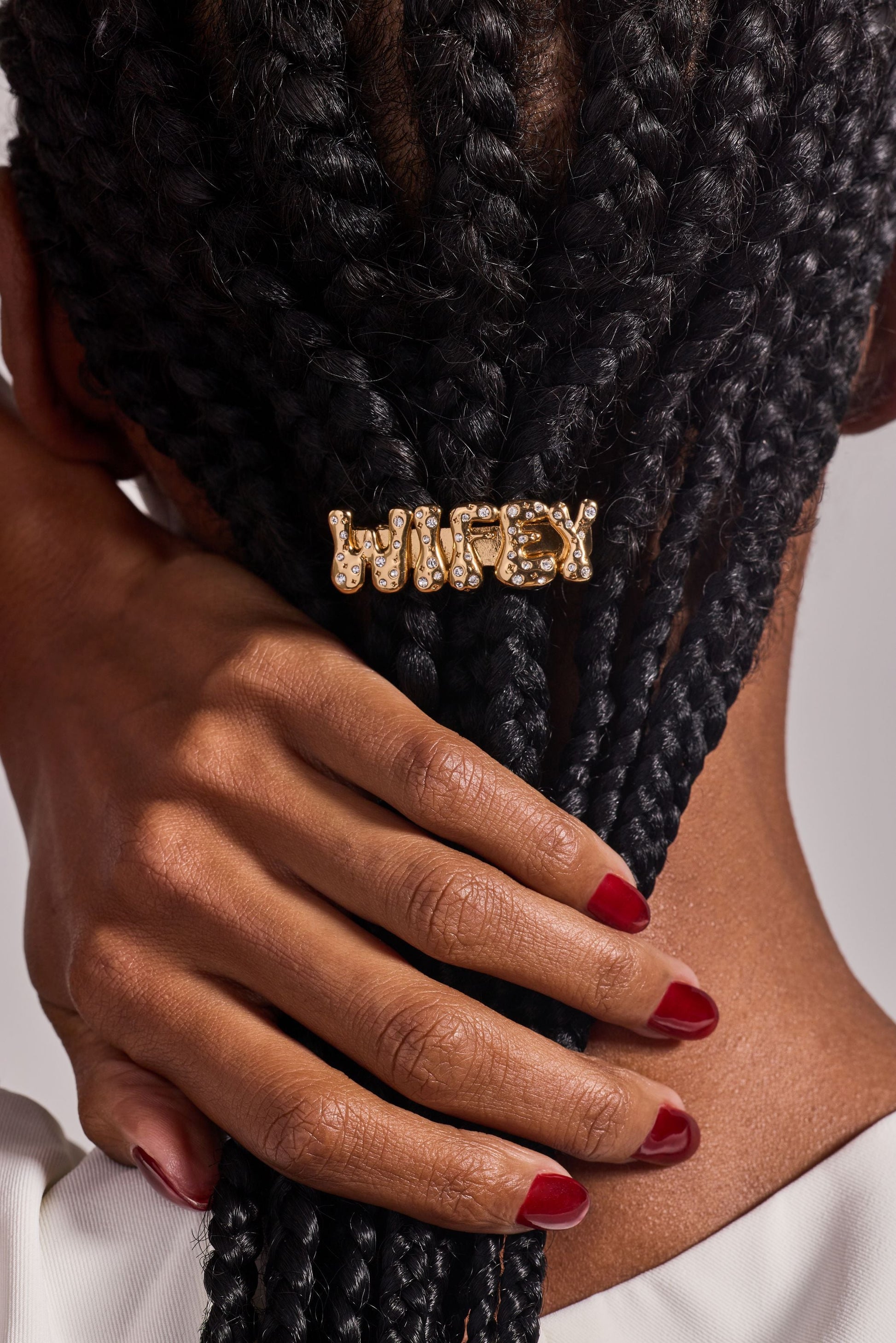 WIFEY Bubble Barrette Gold