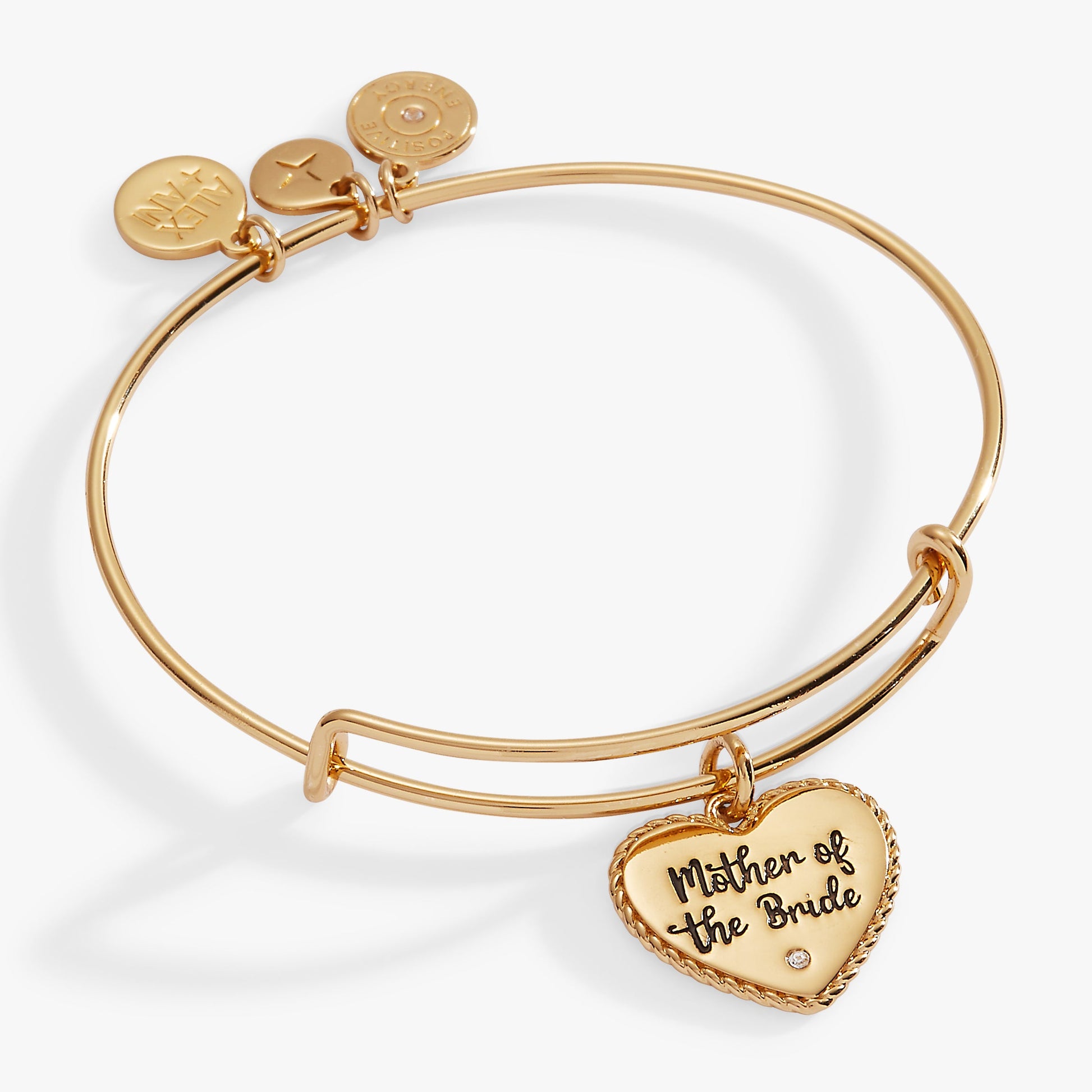 Mother of the Bride Heart Bangle – Keepsake Wedding Gift for Mom Gold