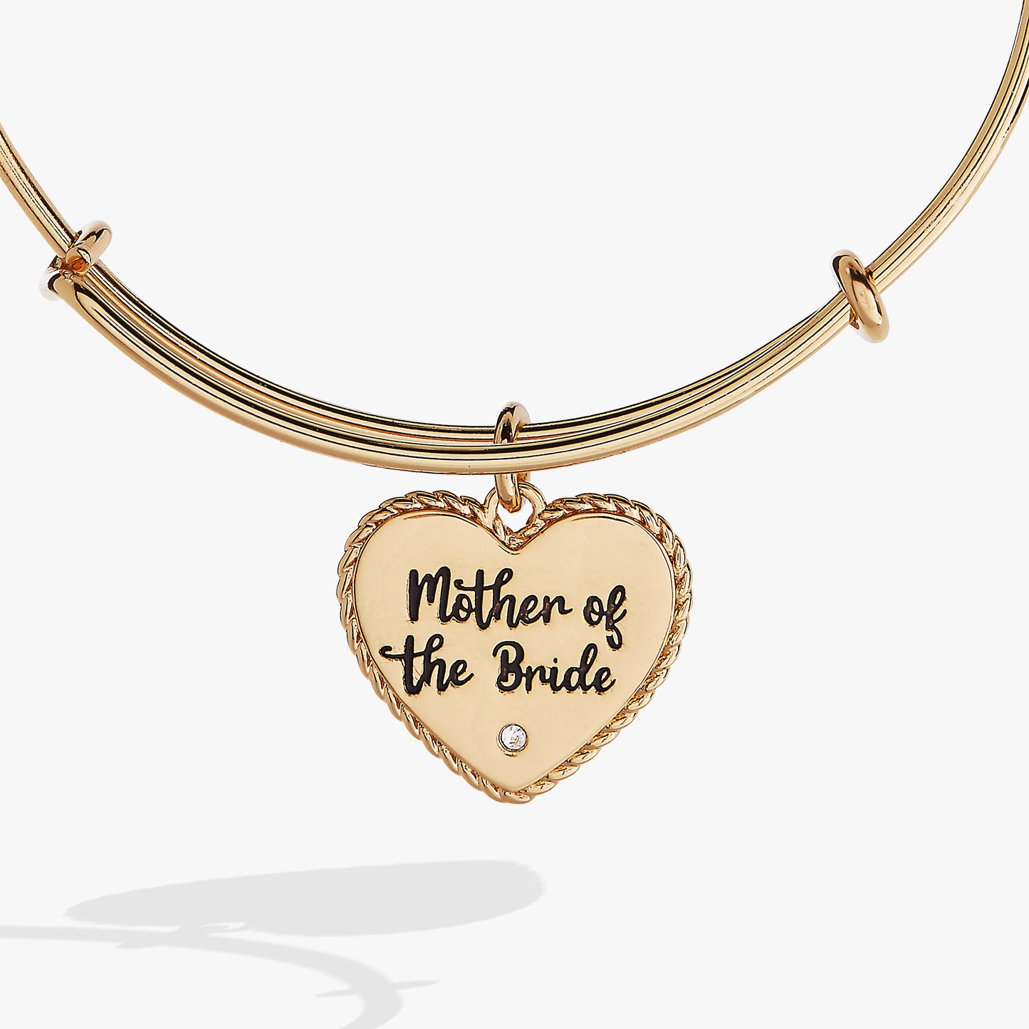 Mother of the Bride Heart Bangle – Keepsake Wedding Gift for Mom Gold