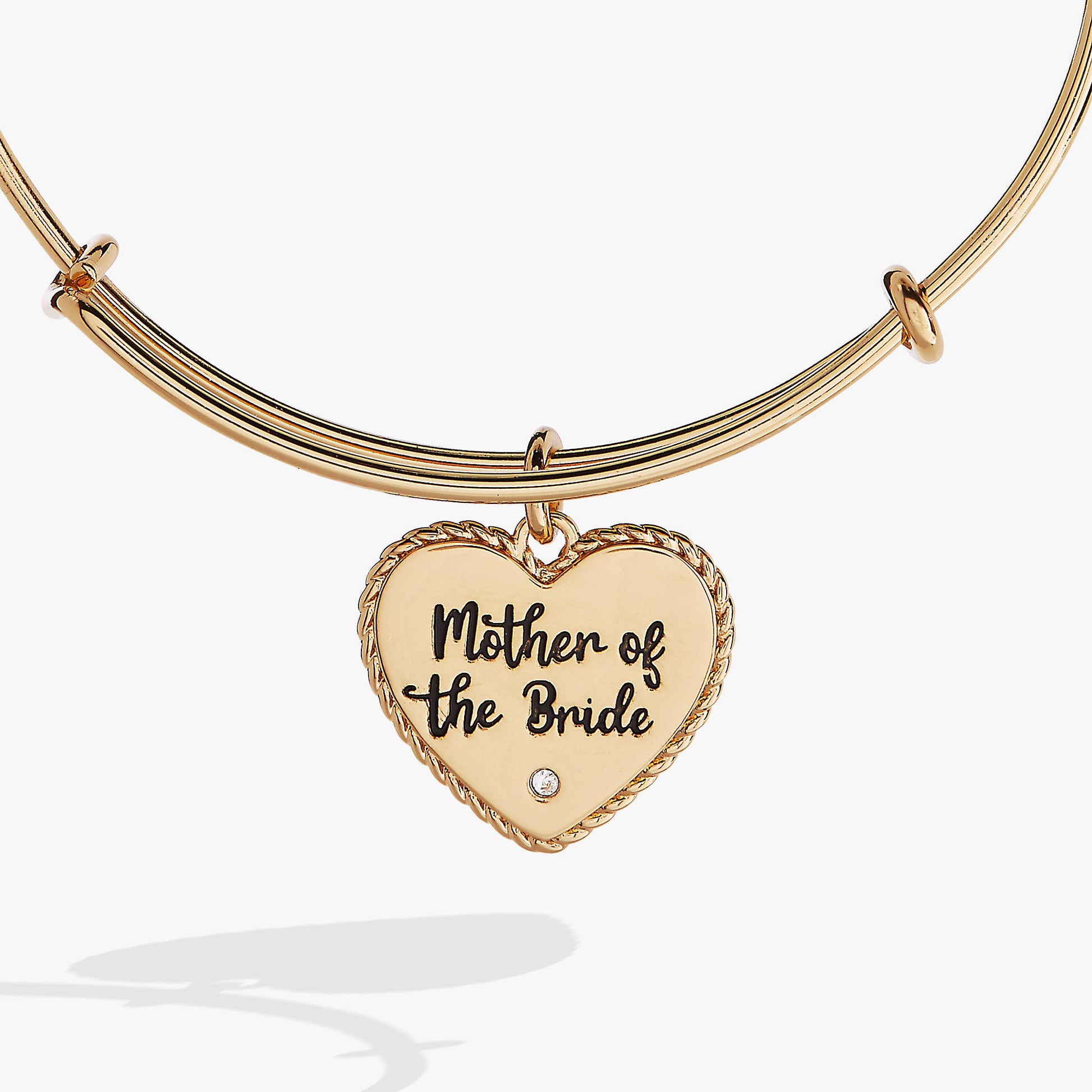Mother of the Bride Heart Bangle – Keepsake Wedding Gift for Mom Gold