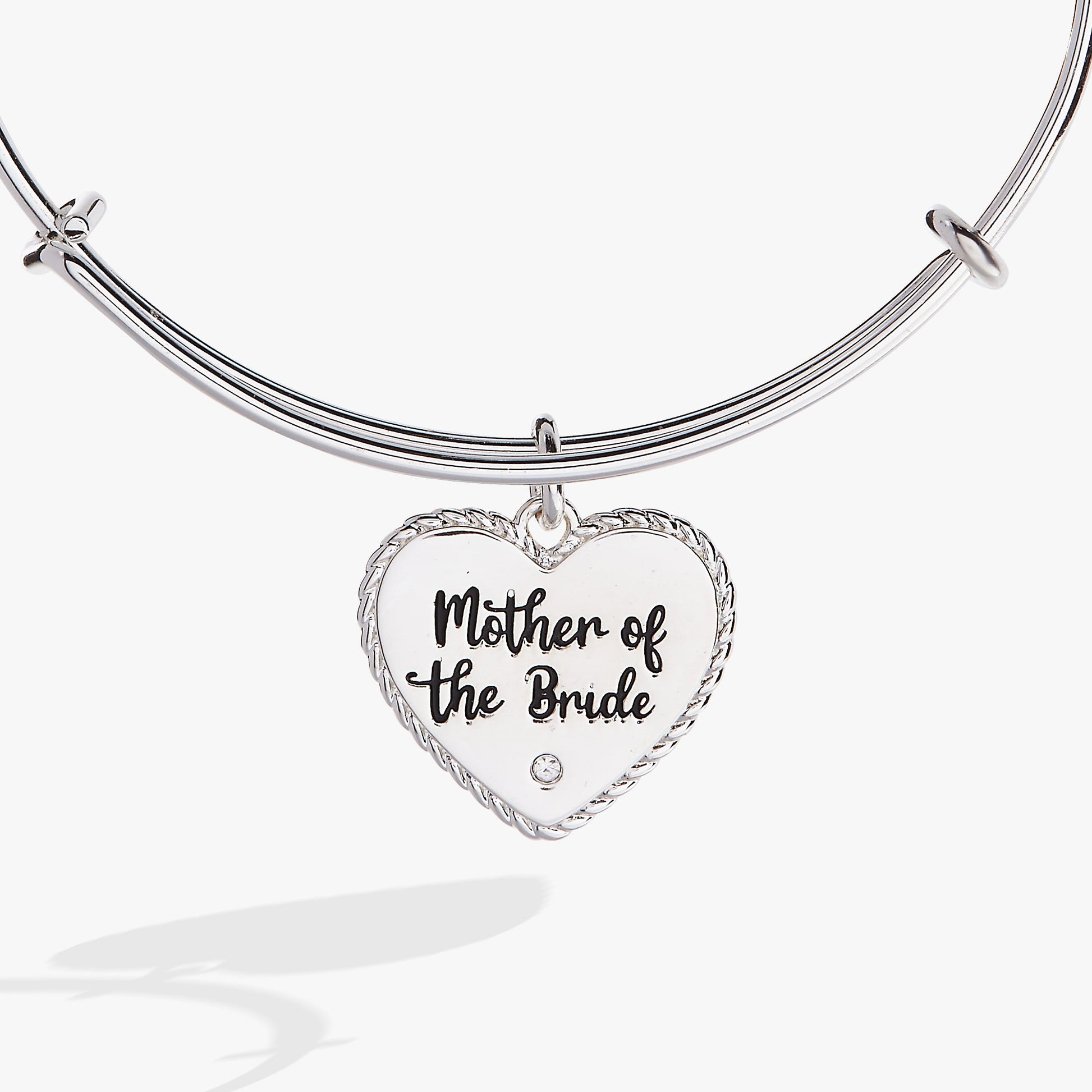 Mother of the Bride Heart Bangle – Keepsake Wedding Gift for Mom Gold