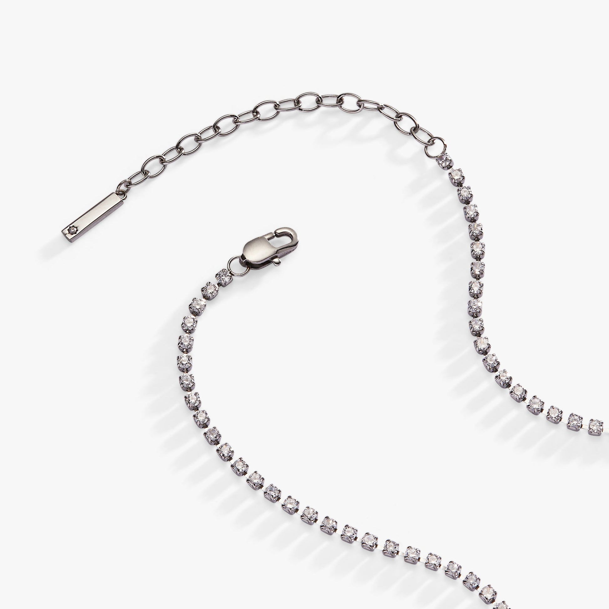 “Bride” Crystal Tennis Necklace – Dazzling Bridal Jewelry Gift Stainless Steel Gold