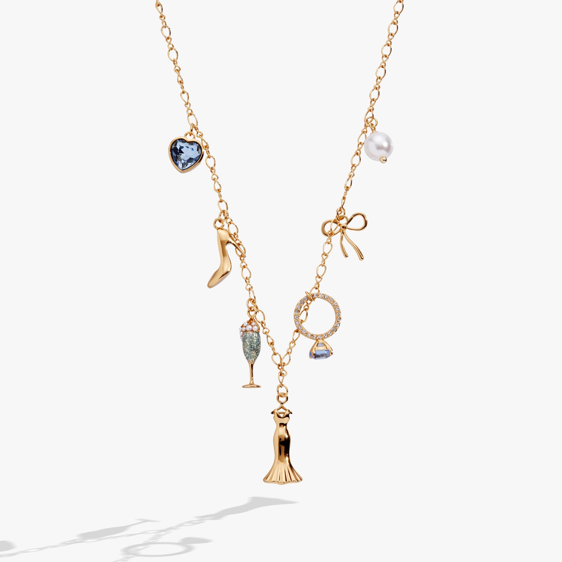 Bridal Multi-Charm Necklace Gold