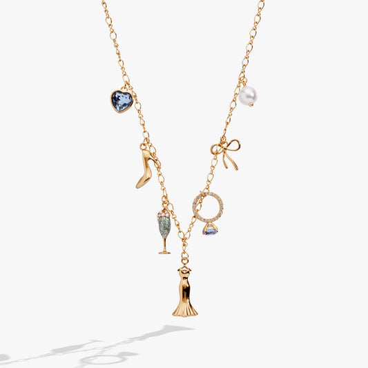 Bridal Multi-Charm Necklace Gold