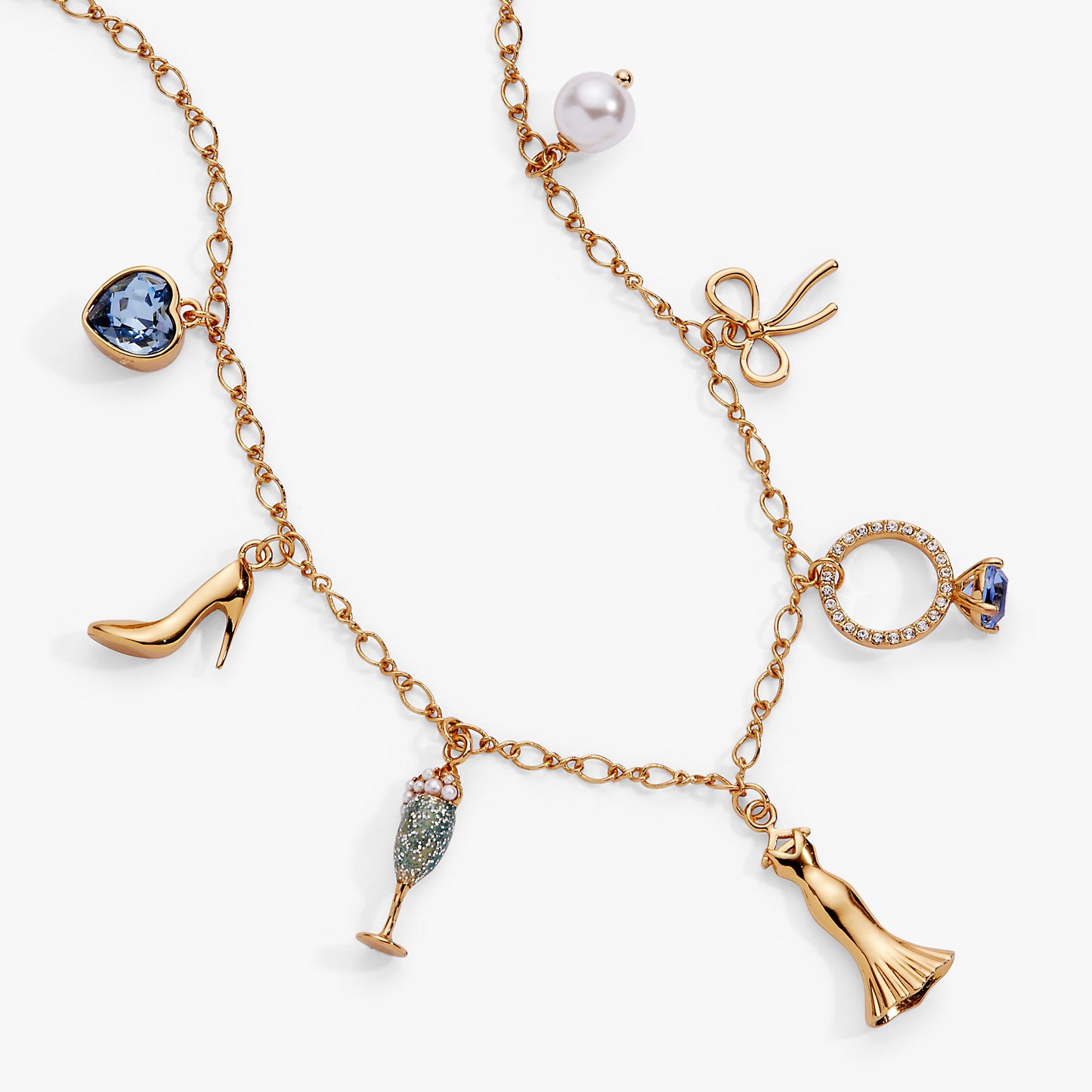 Bridal Multi-Charm Necklace Gold