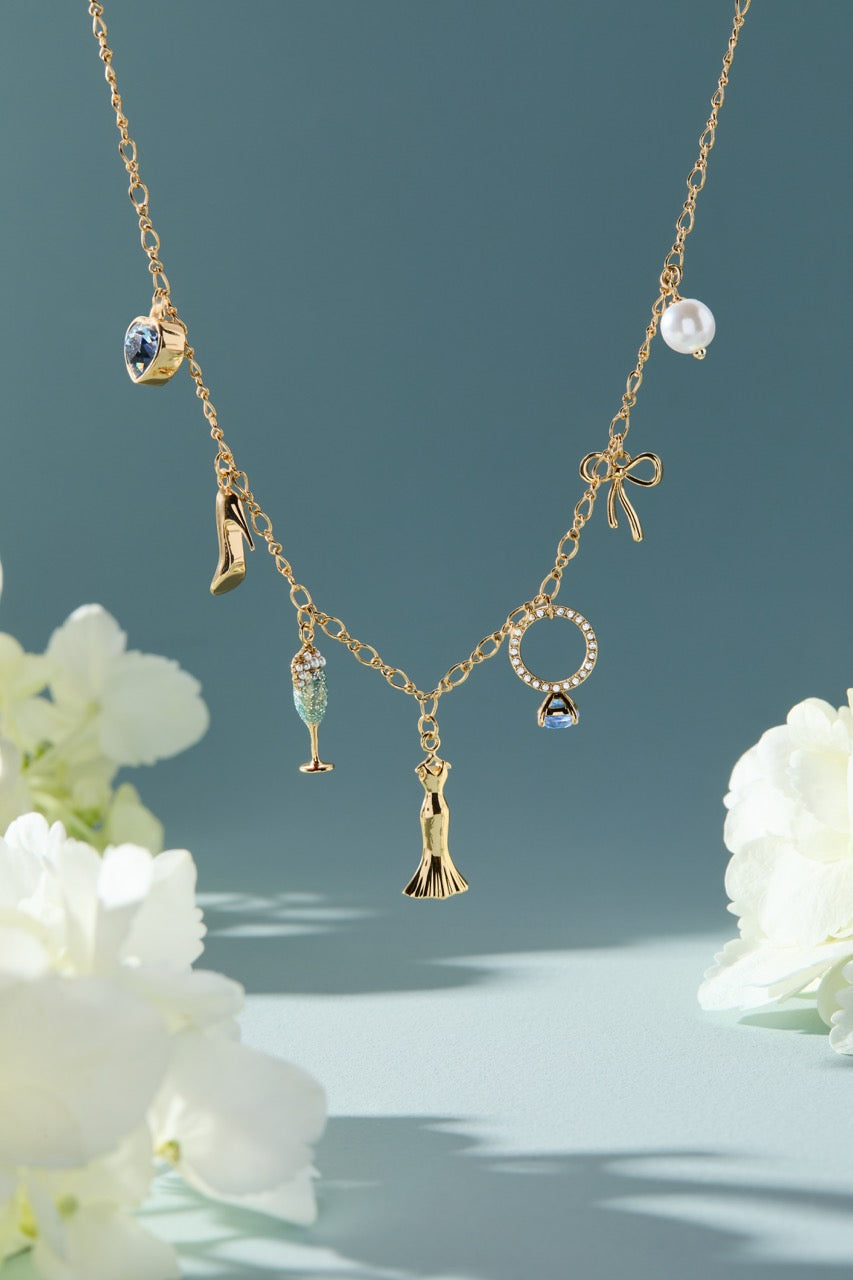 Bridal Multi-Charm Necklace Gold