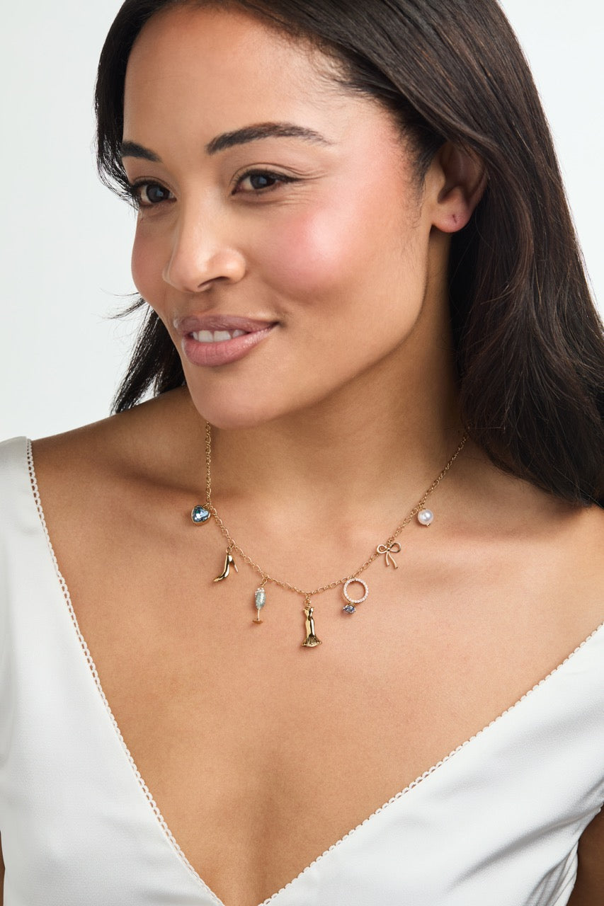 Bridal Multi-Charm Necklace Gold