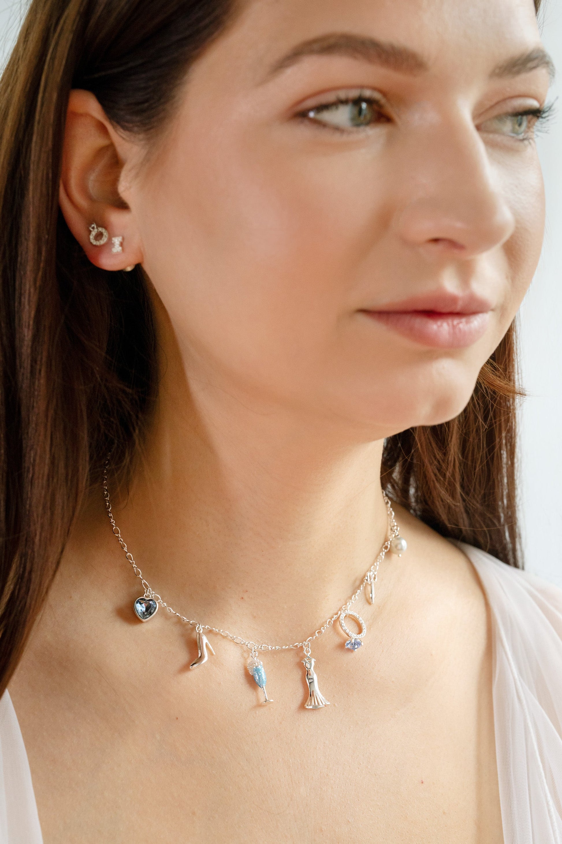 Bridal Multi-Charm Necklace Gold