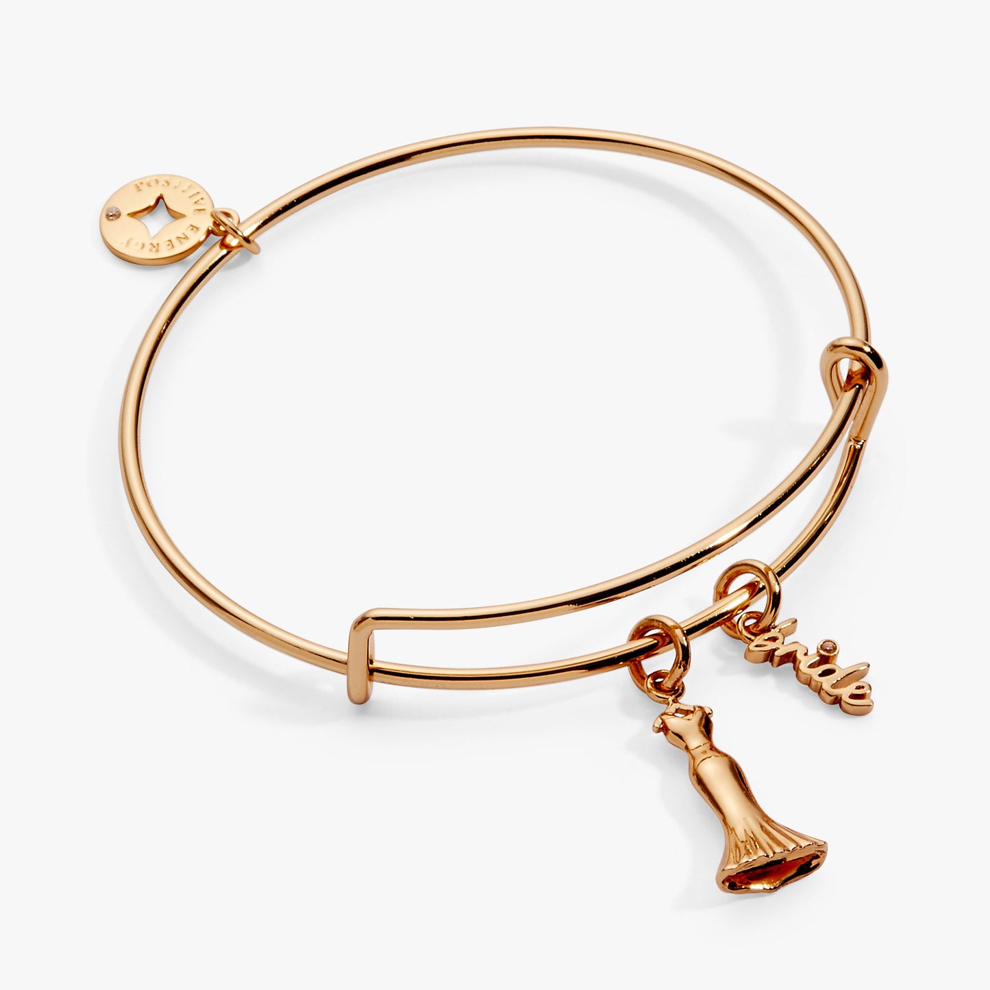 Bridal Gown Duo Charm Bangle Gold