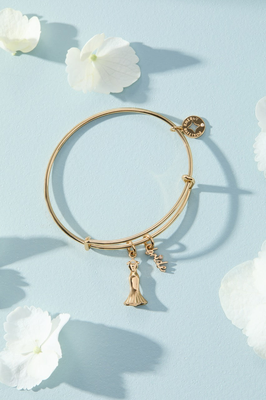 Bridal Gown Duo Charm Bangle Gold