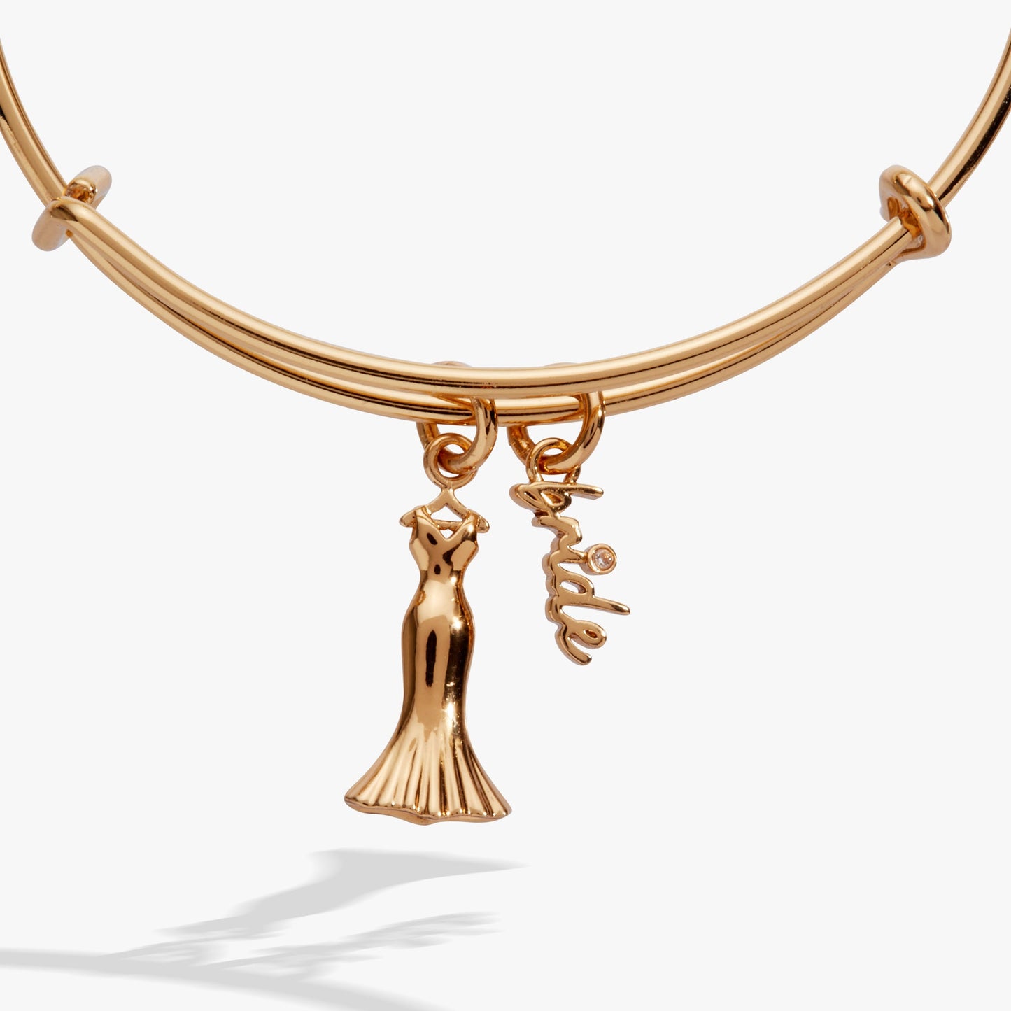 Bridal Gown Duo Charm Bangle Gold