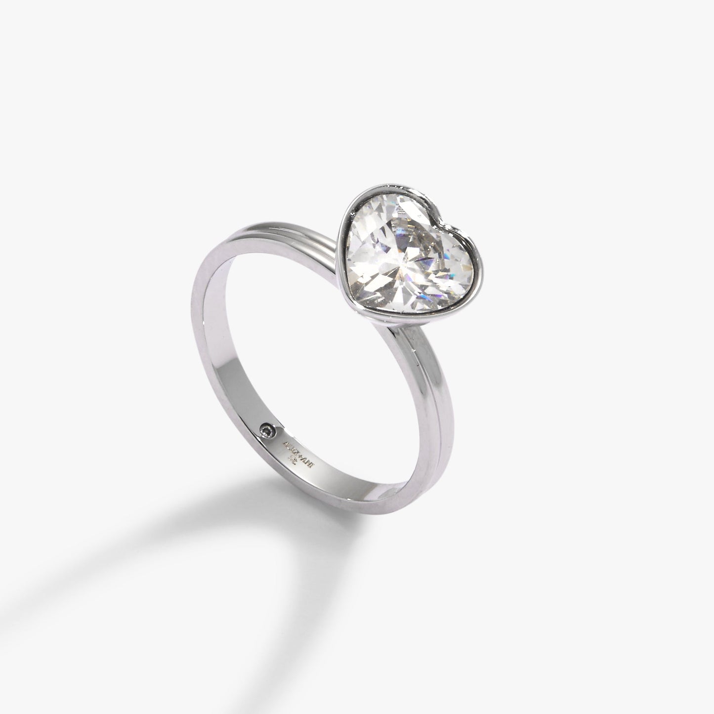 Crystal Heart Ring – Romantic Bridal and Evening Jewelry Stainless Steel Silver