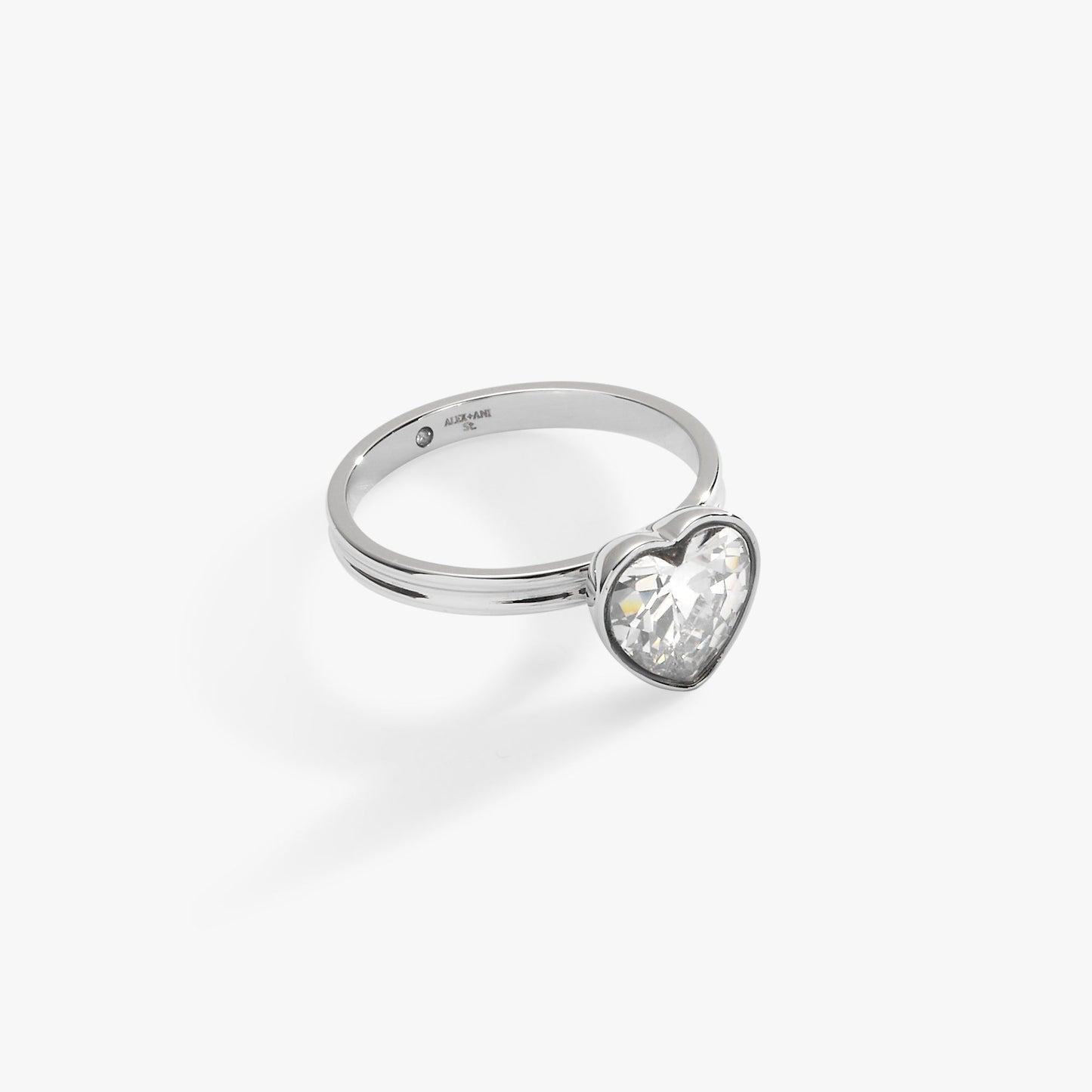 Crystal Heart Ring – Romantic Bridal and Evening Jewelry Stainless Steel Silver