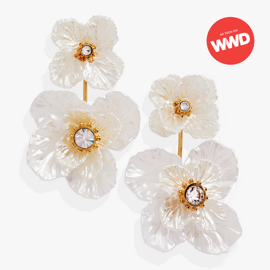 New York Botanical Garden Poppy Statement Earrings Gold