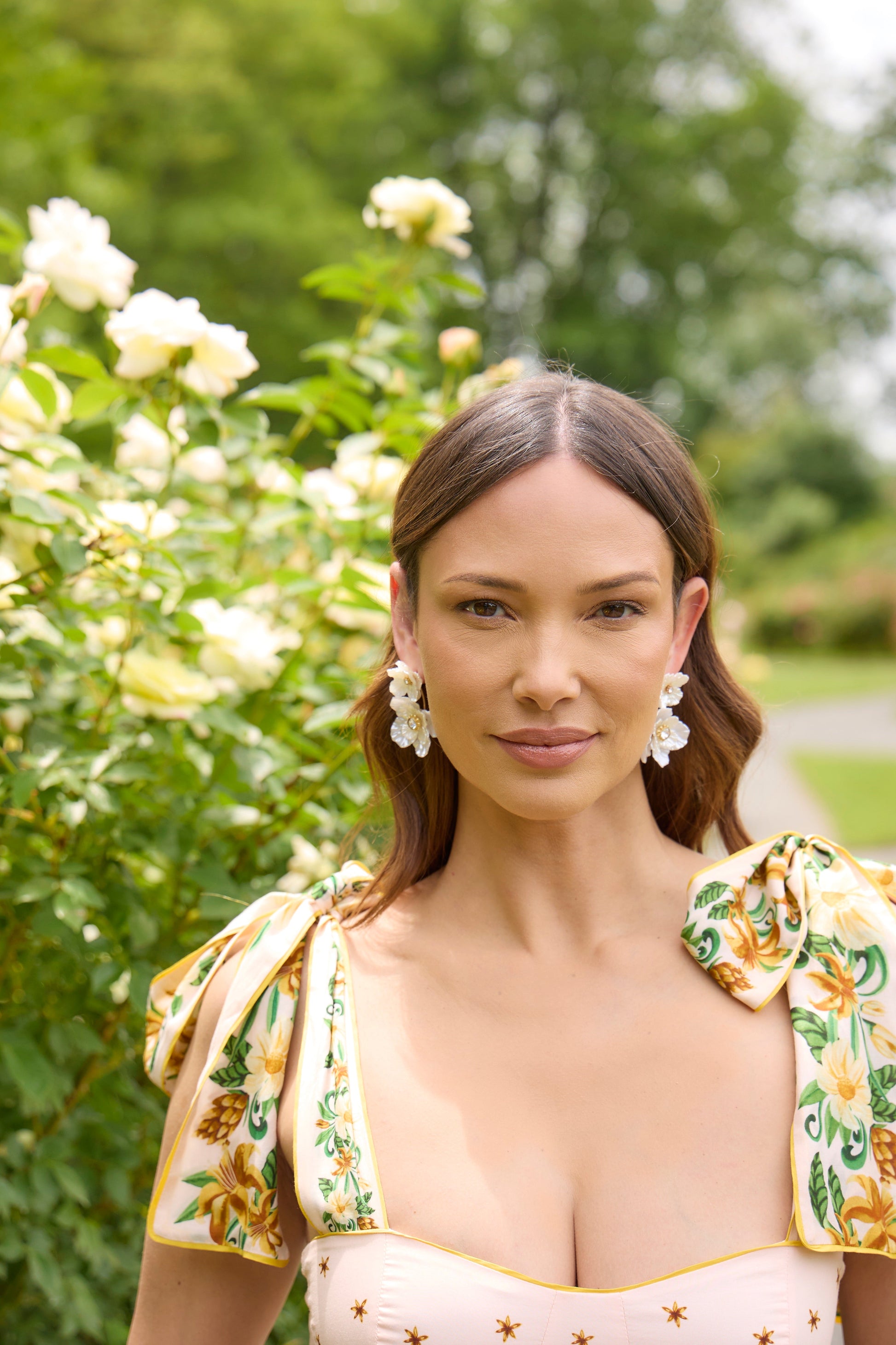 New York Botanical Garden Poppy Statement Earrings Gold