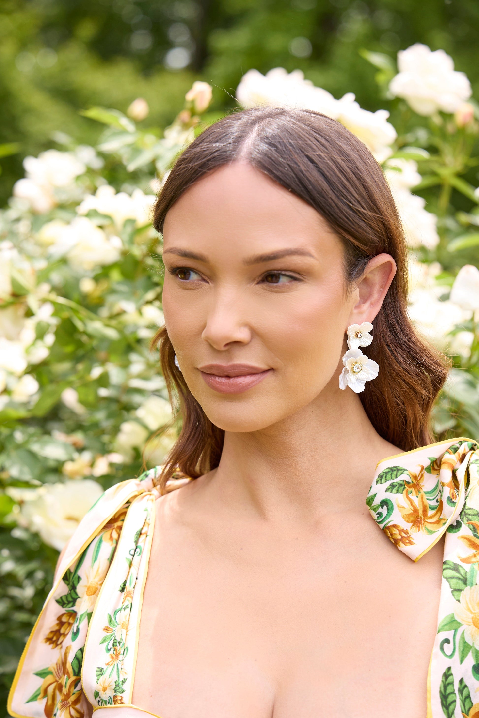 New York Botanical Garden Poppy Statement Earrings Gold