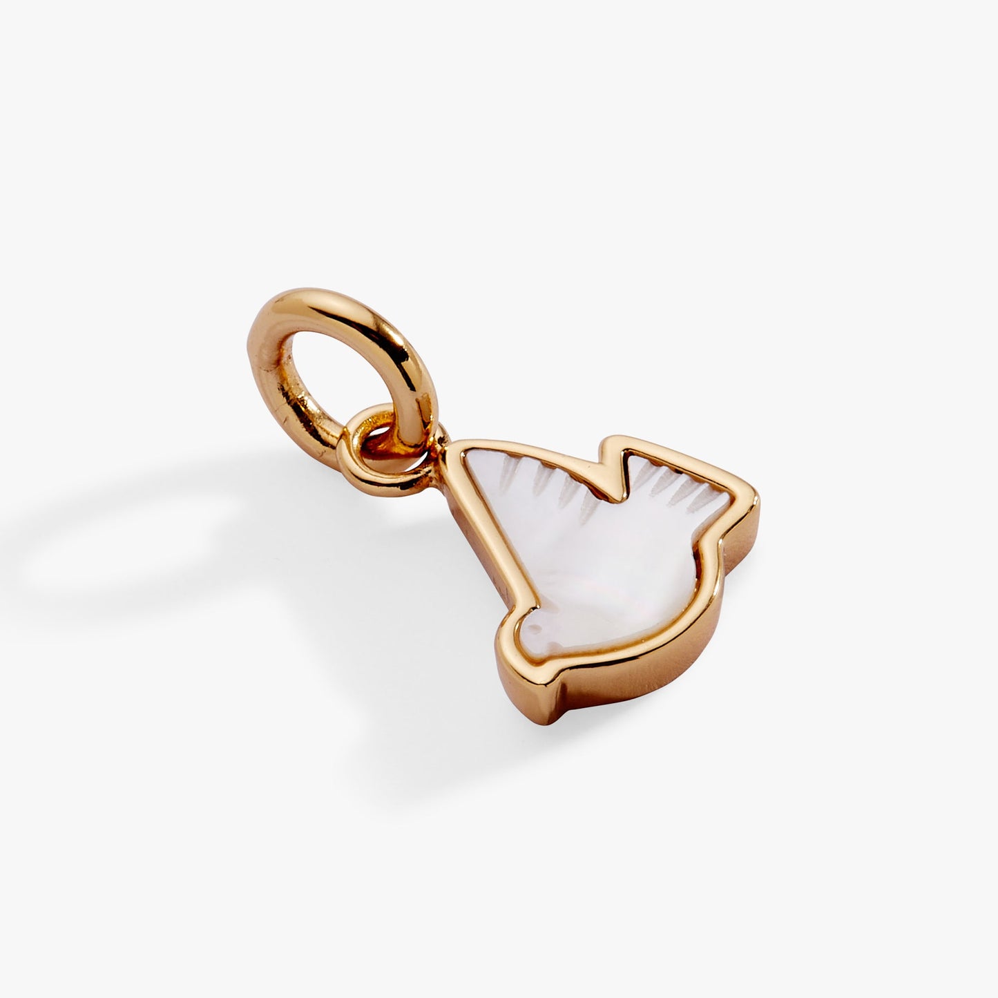 Dove 'Peace' Mother of Pearl Charm Gold