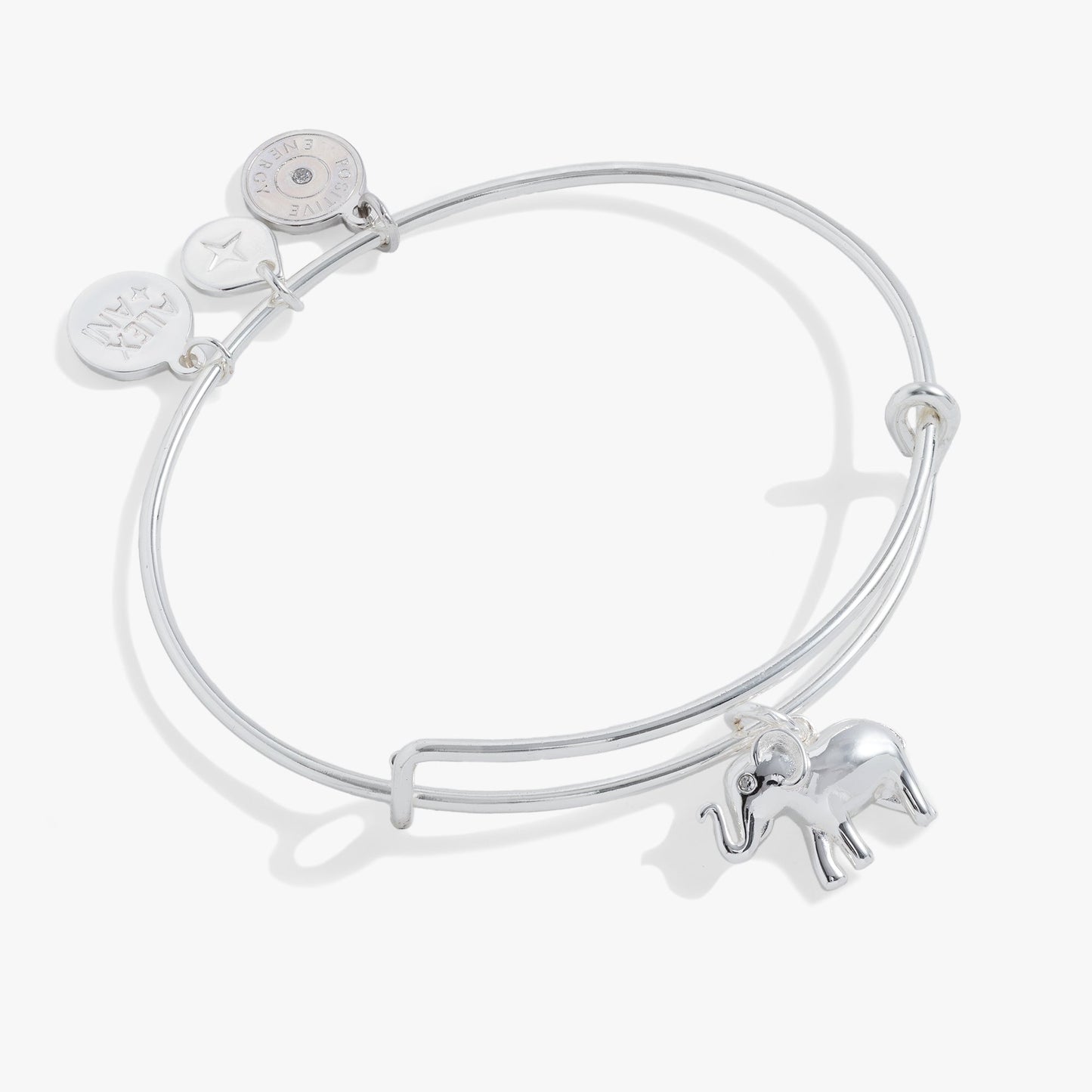 Elephant Charm Bangle Silver