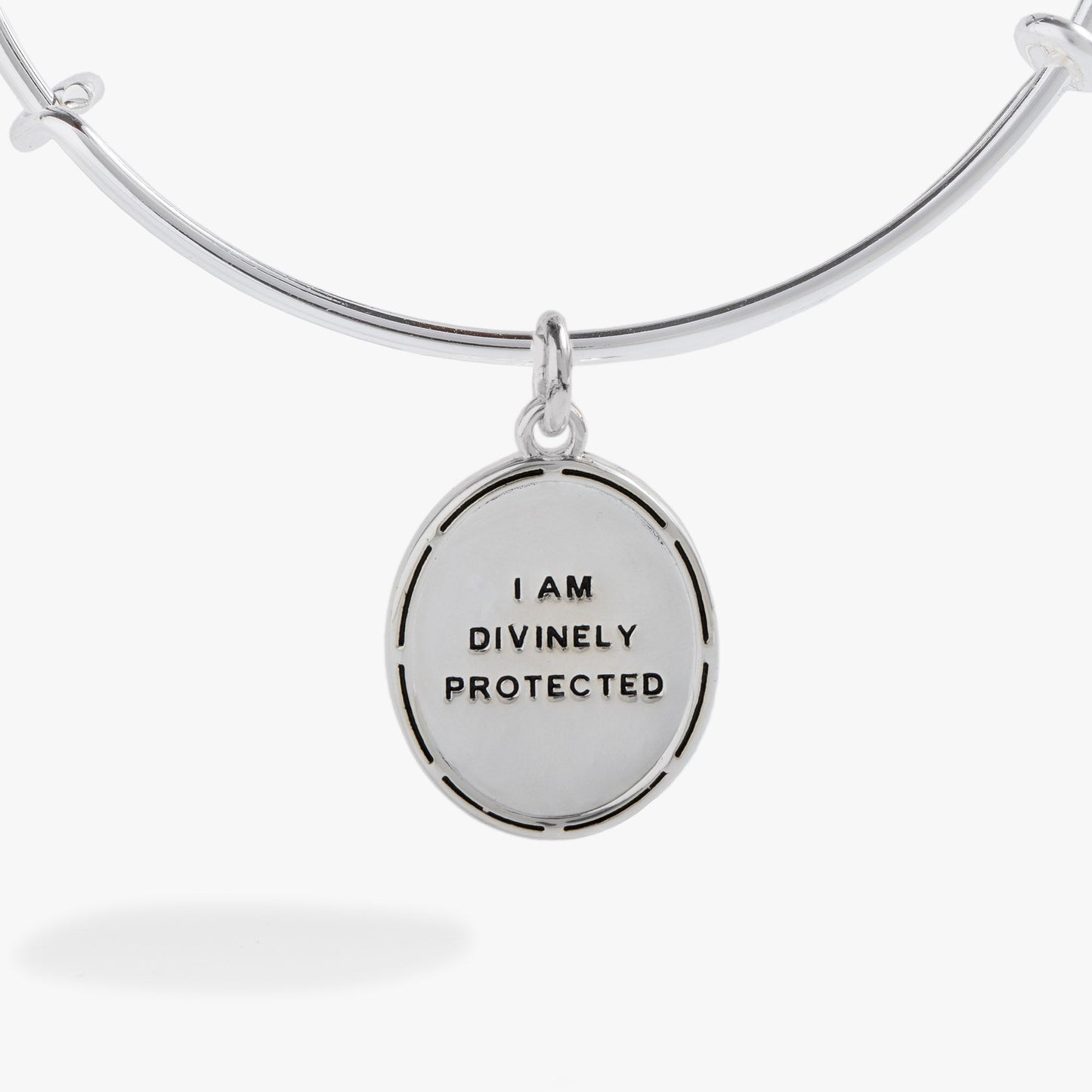 Two-Tone Guardian Angel Bangle Silver