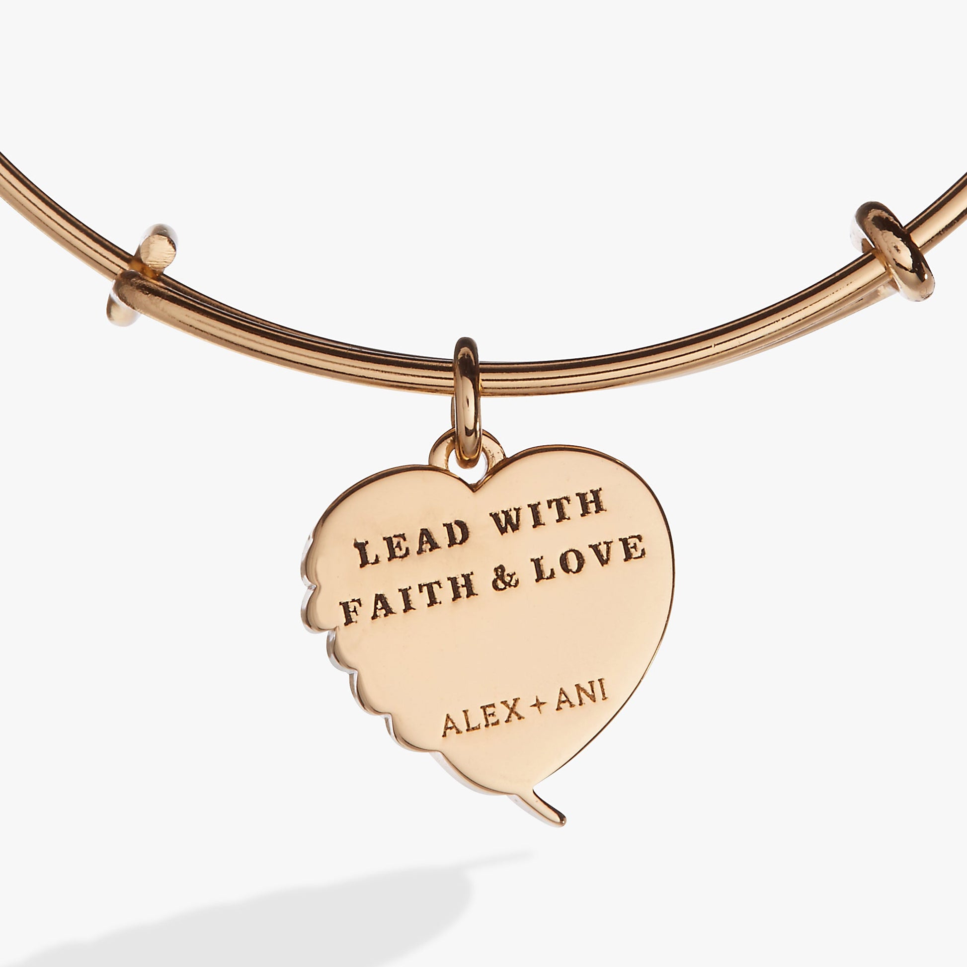 Wings of Protection Charm Bangle Gold