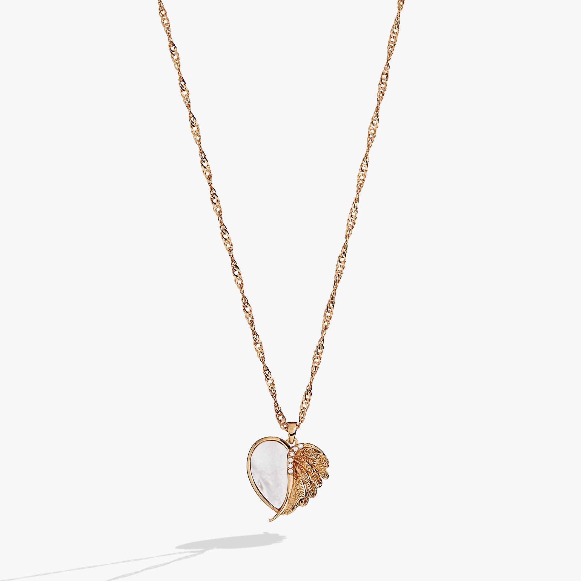 Wings of Protection Charm Necklace Gold