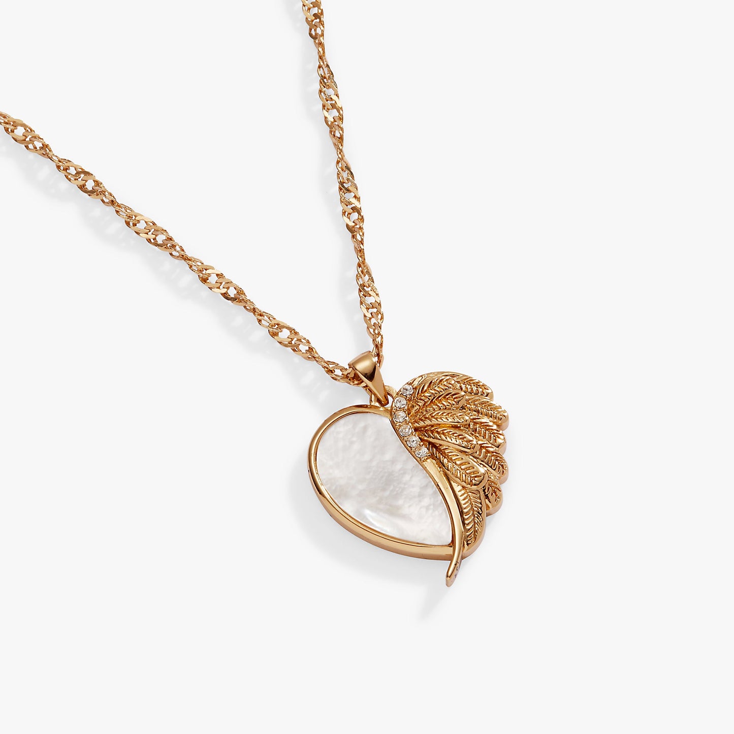 Wings of Protection Charm Necklace Gold