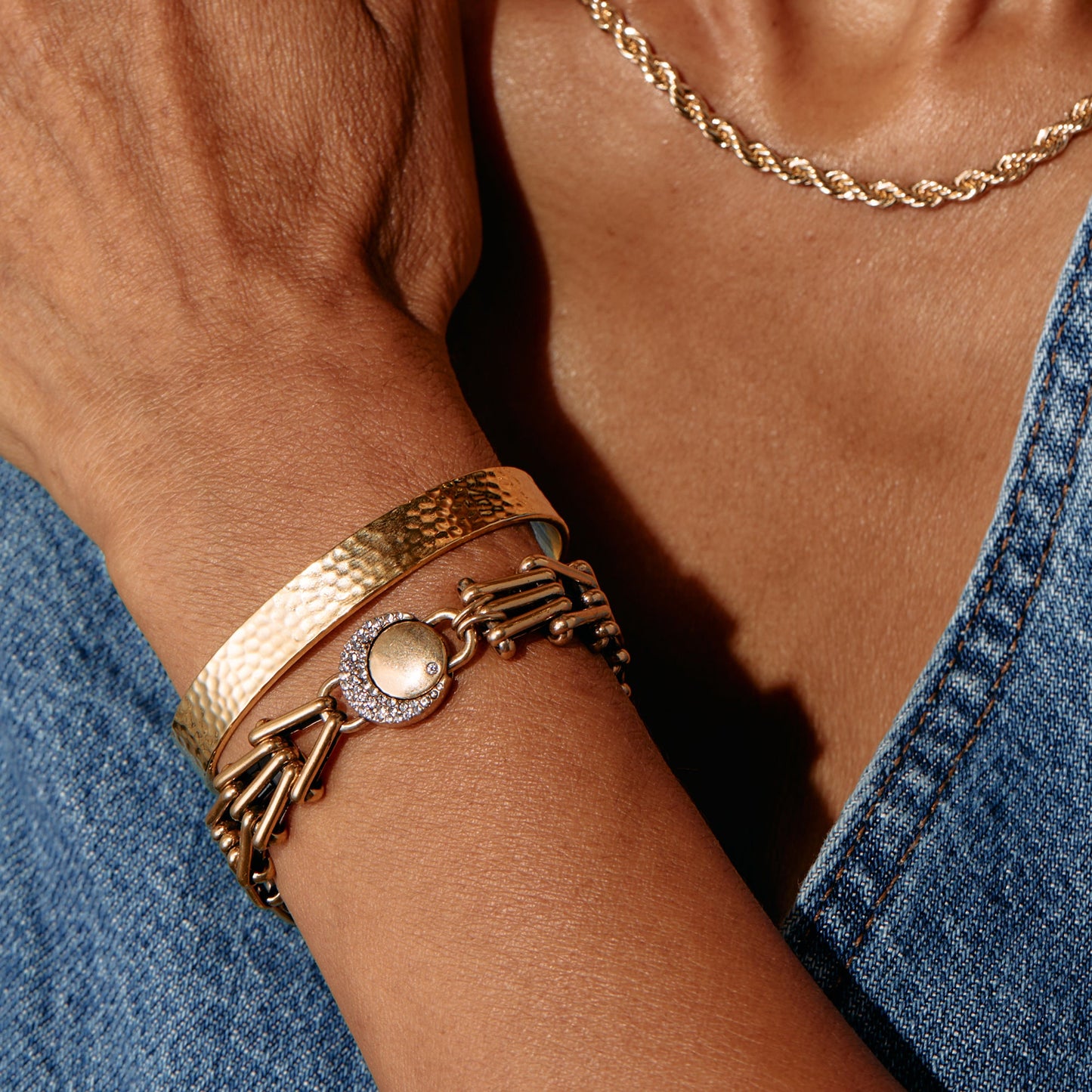 Wanderer Chain Statement Bracelet Antique Gold