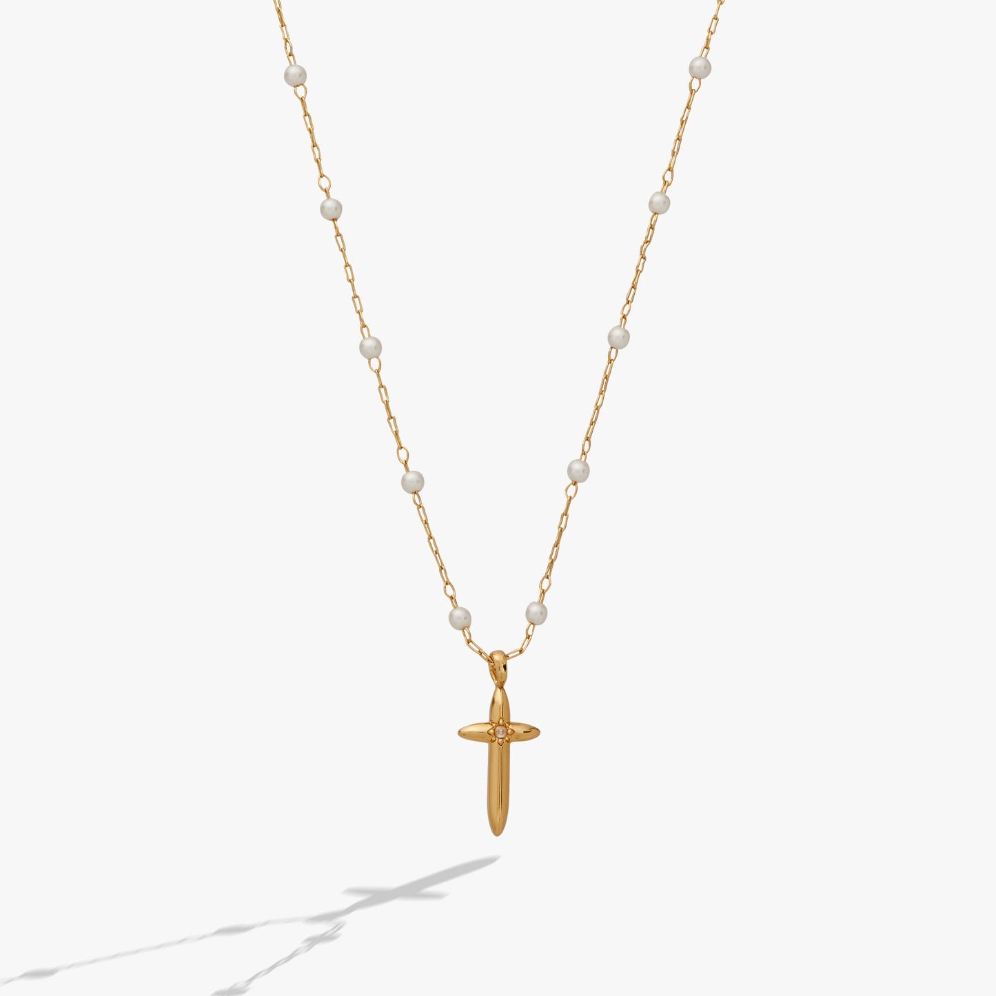 Cross Philippians 4:13 Pendant Necklace Gold