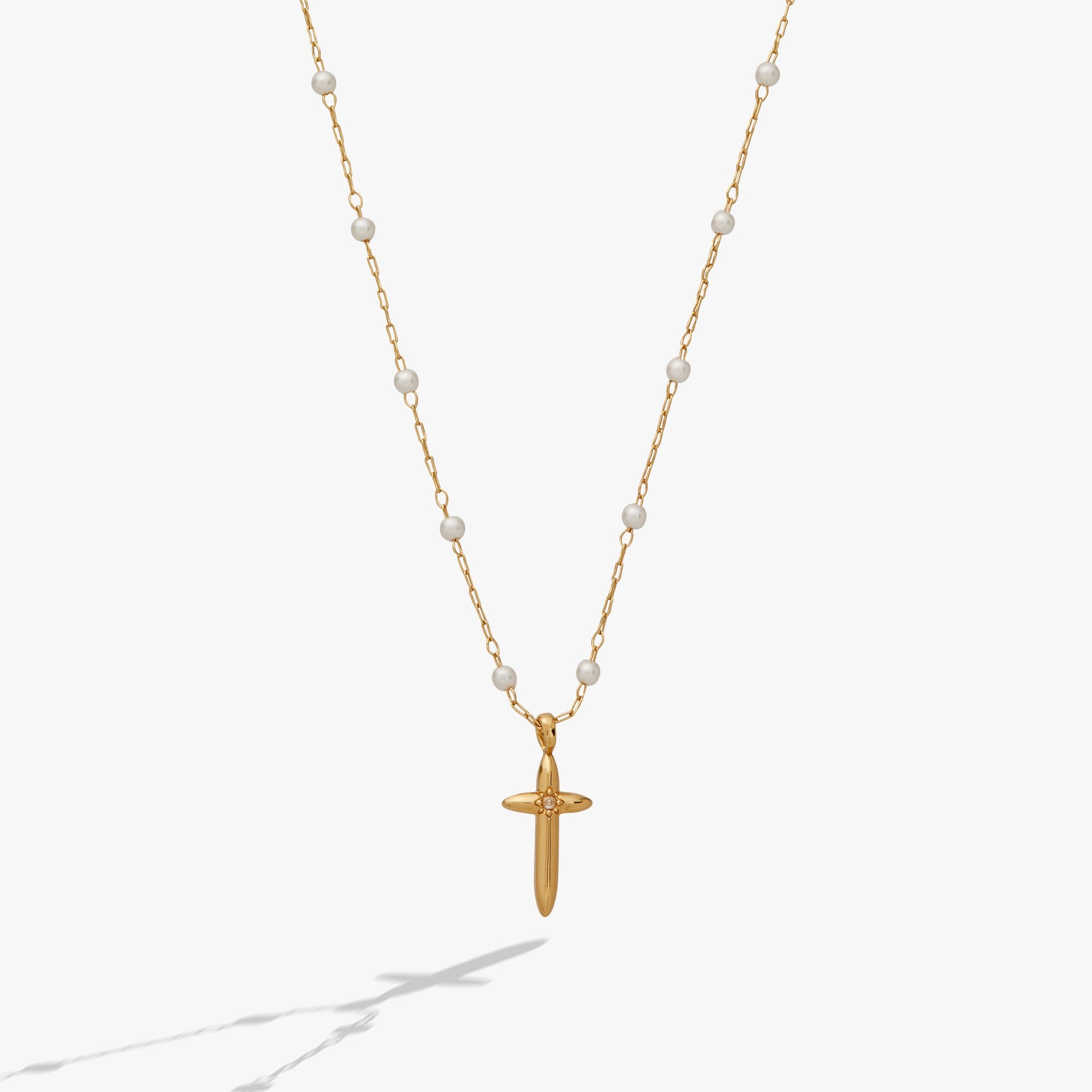 Cross Philippians 4:13 Pendant Necklace Gold