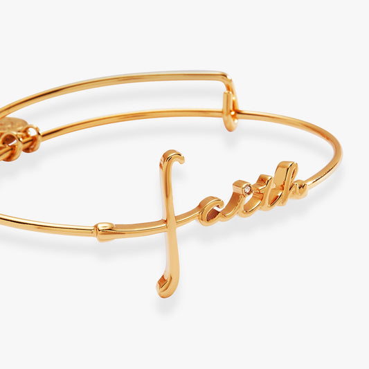 Faith In-Line Bracelet Gold