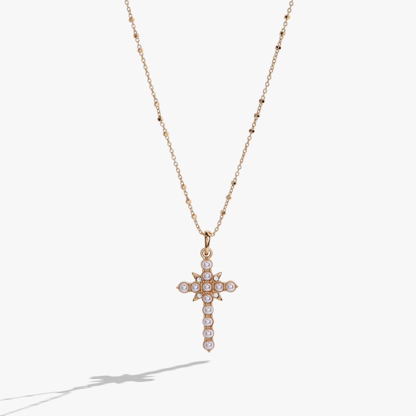 Divine Guides Cross Pendant Necklace Gold