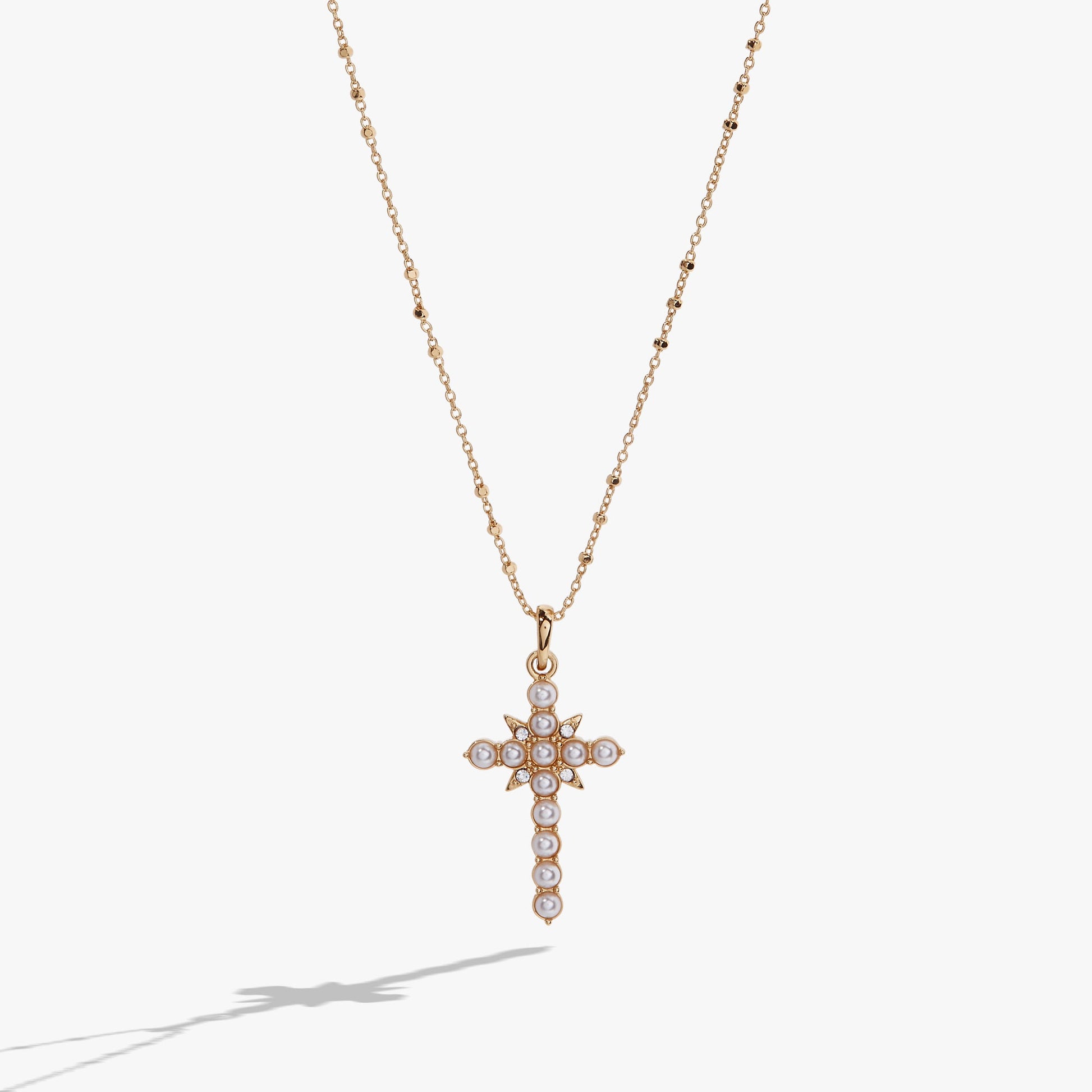 Divine Guides Cross Pendant Necklace Gold