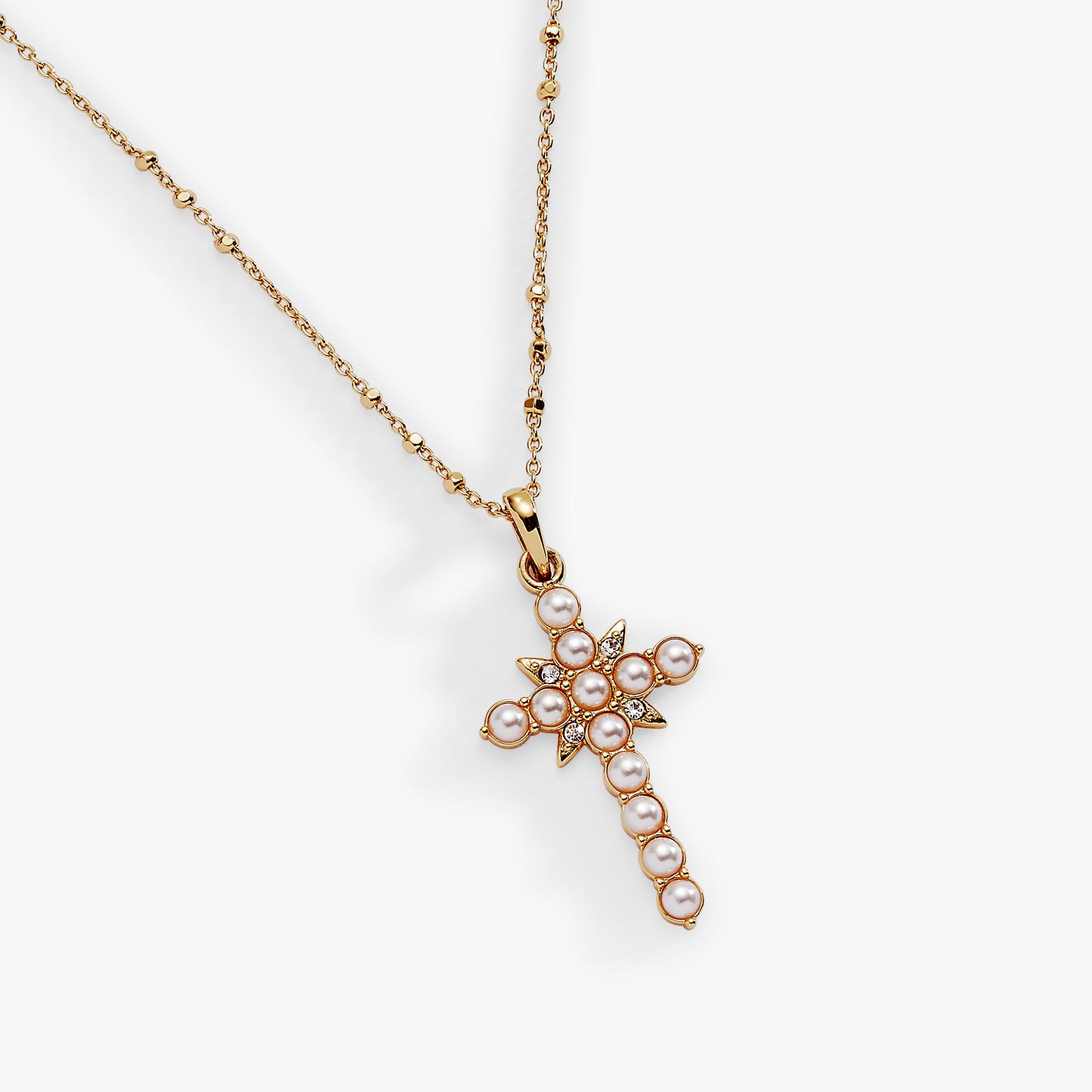 Divine Guides Cross Pendant Necklace Gold