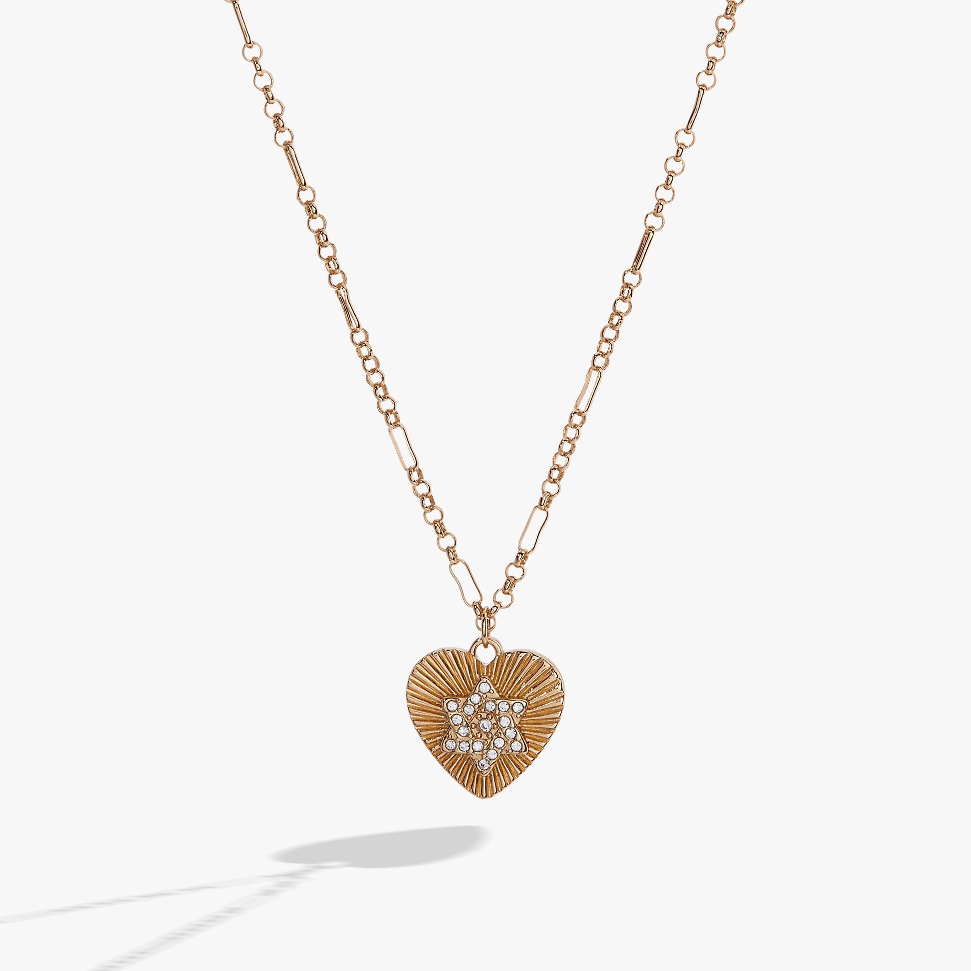 Faith and Family Star of David Pendant Necklace Two Tone