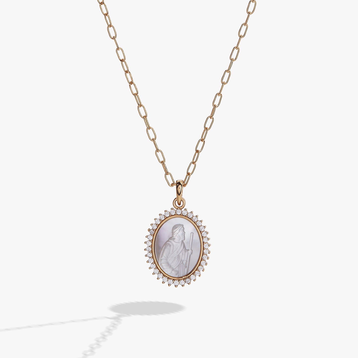Divine Guides St. Christopher Pendant Necklace Gold