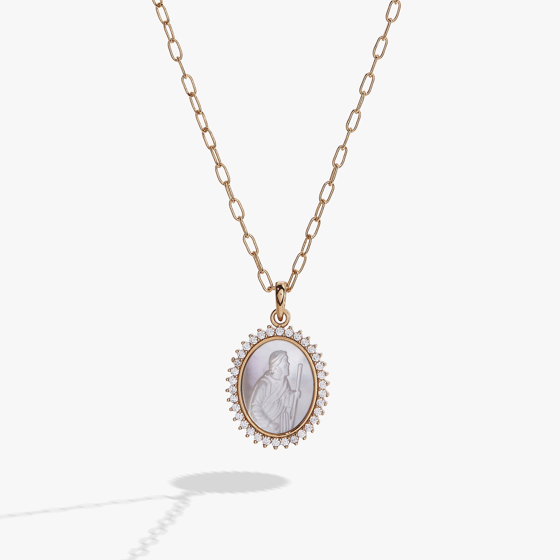 Divine Guides St. Christopher Pendant Necklace Gold