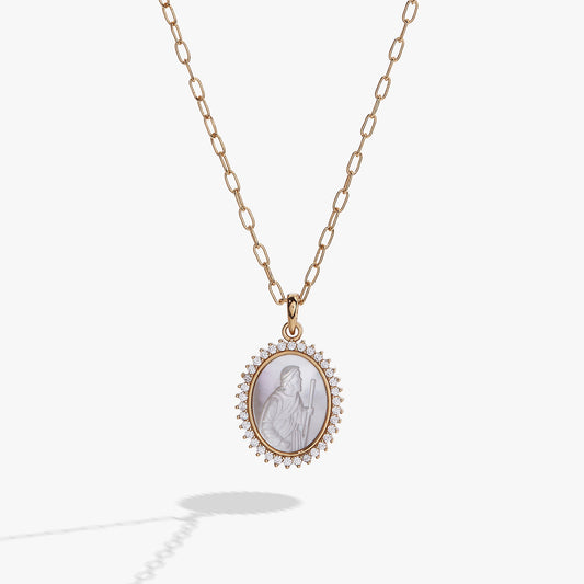 Divine Guides St. Christopher Pendant Necklace Gold
