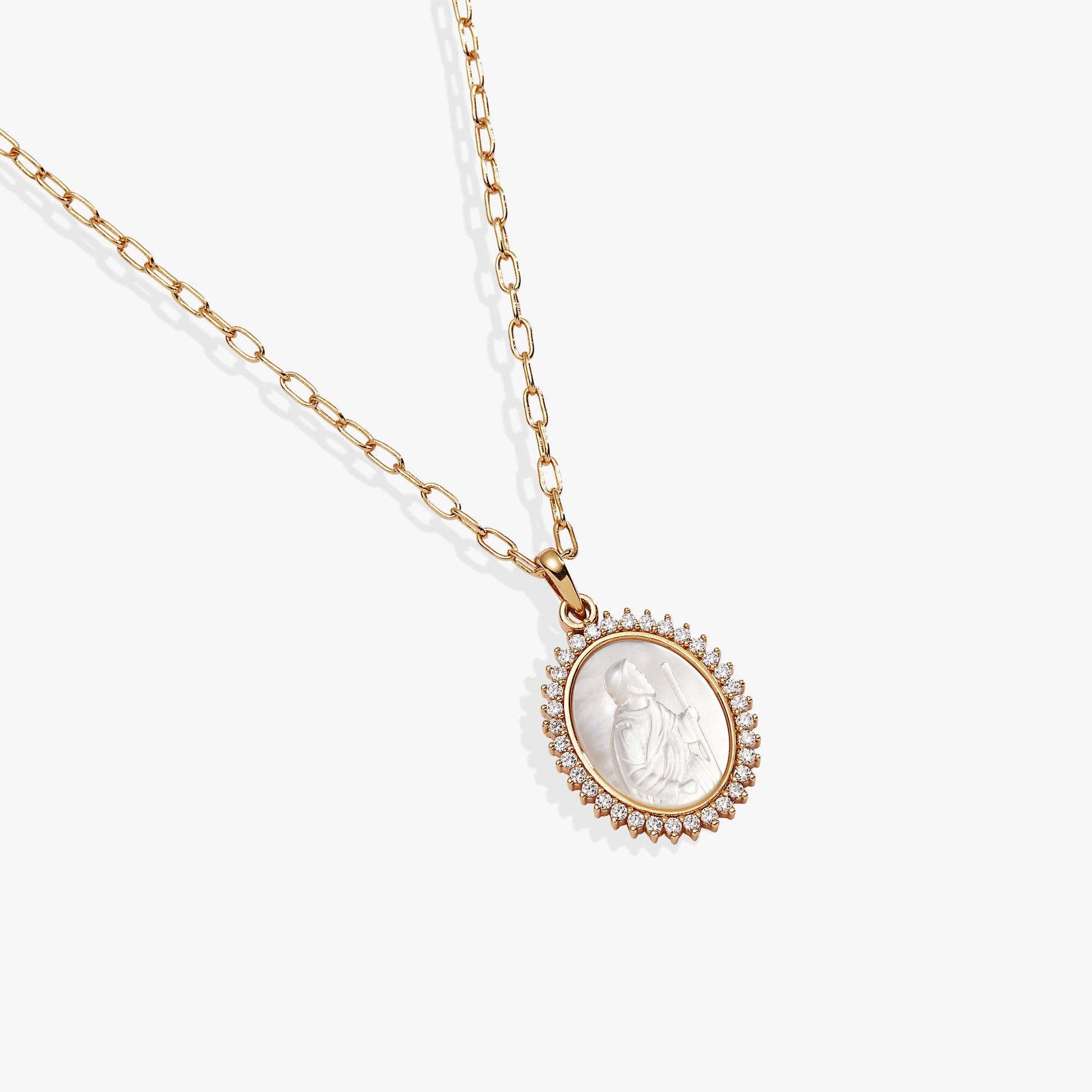 Divine Guides St. Christopher Pendant Necklace Gold