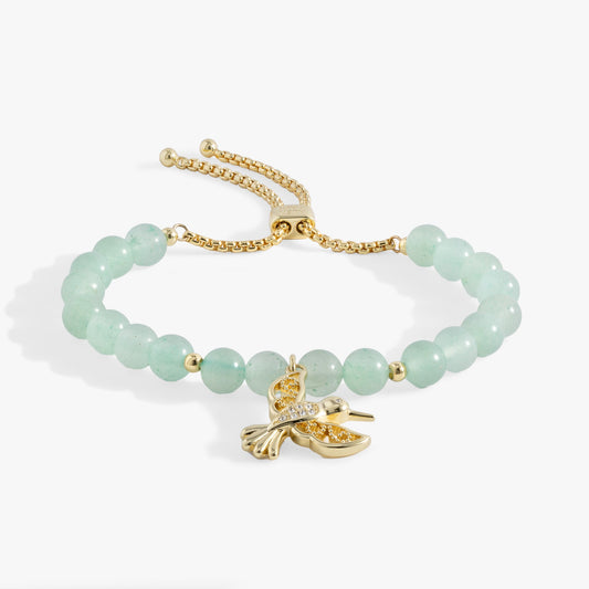 Hummingbird Gemstone Bolo Bracelet Gold