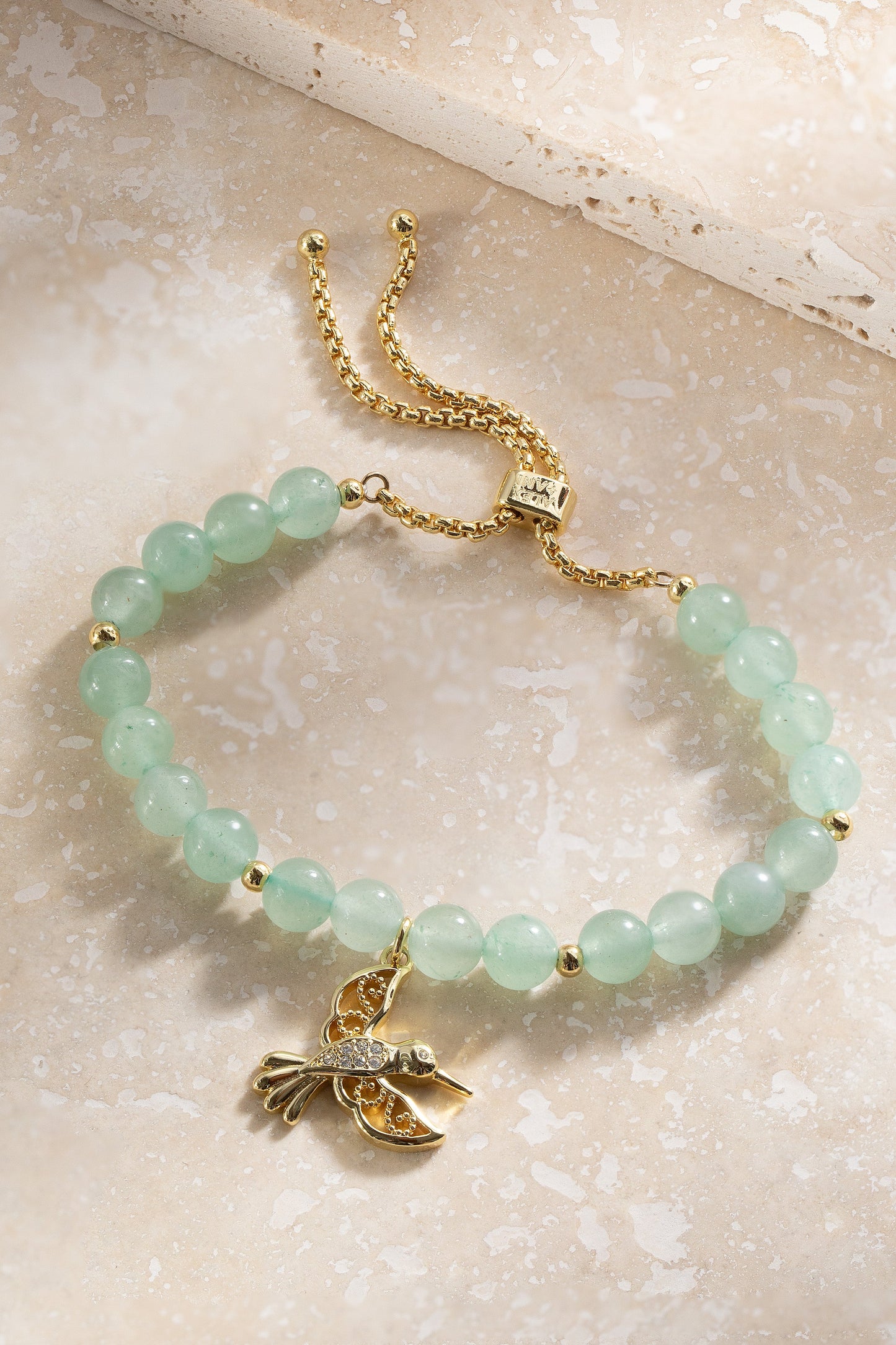 Hummingbird Gemstone Bolo Bracelet Gold