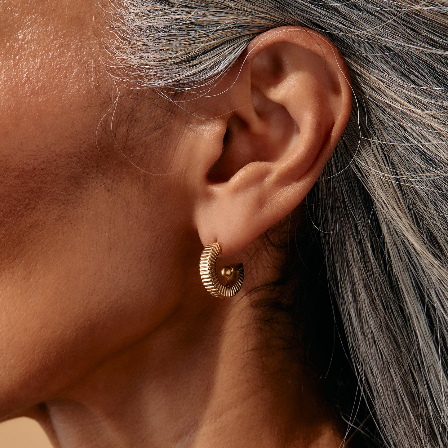 Black Onyx Textured Earrings Stainless Steel Silver